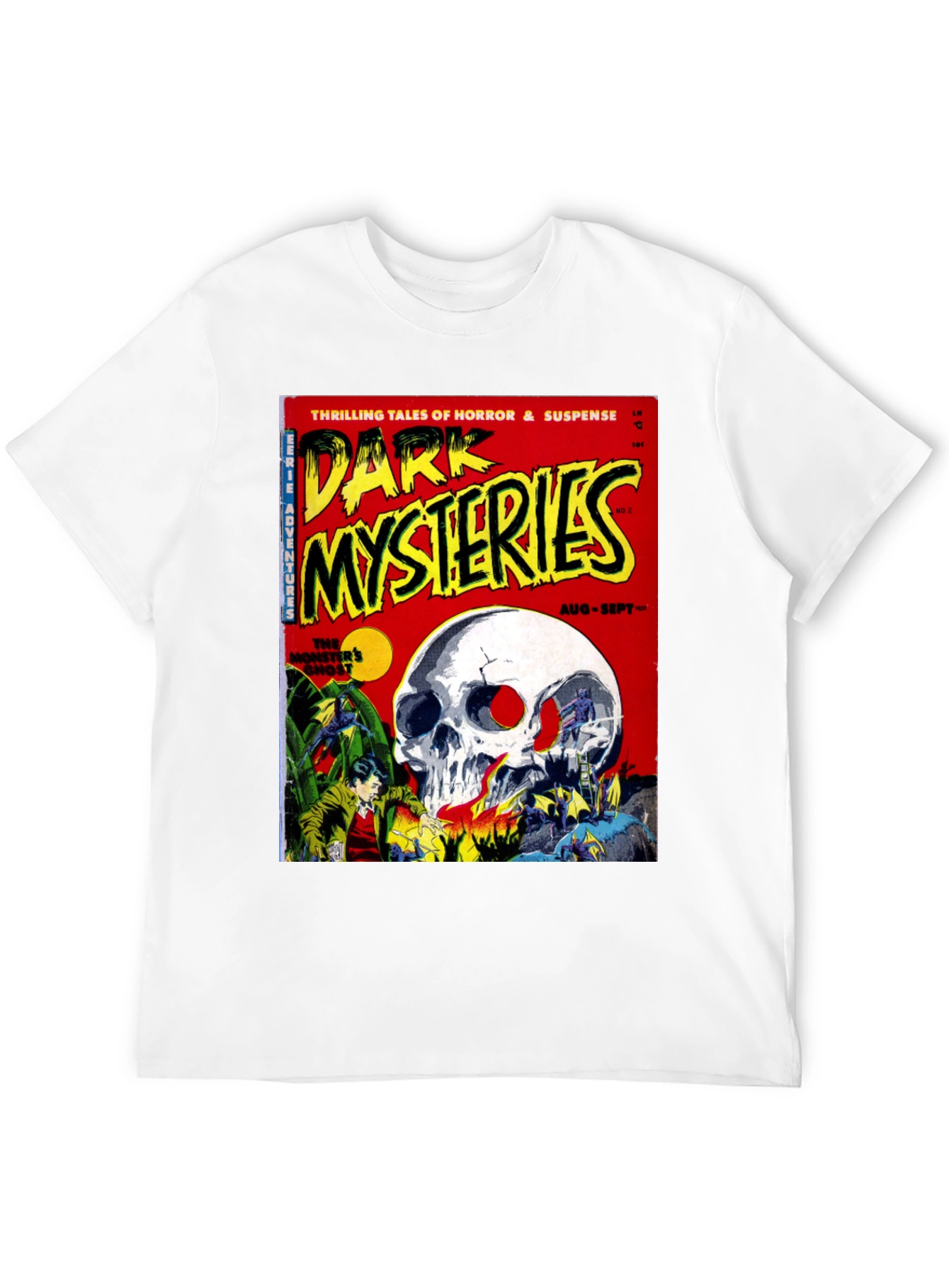Dark Mysteries Comic Book Cover Graphic T-Shirt