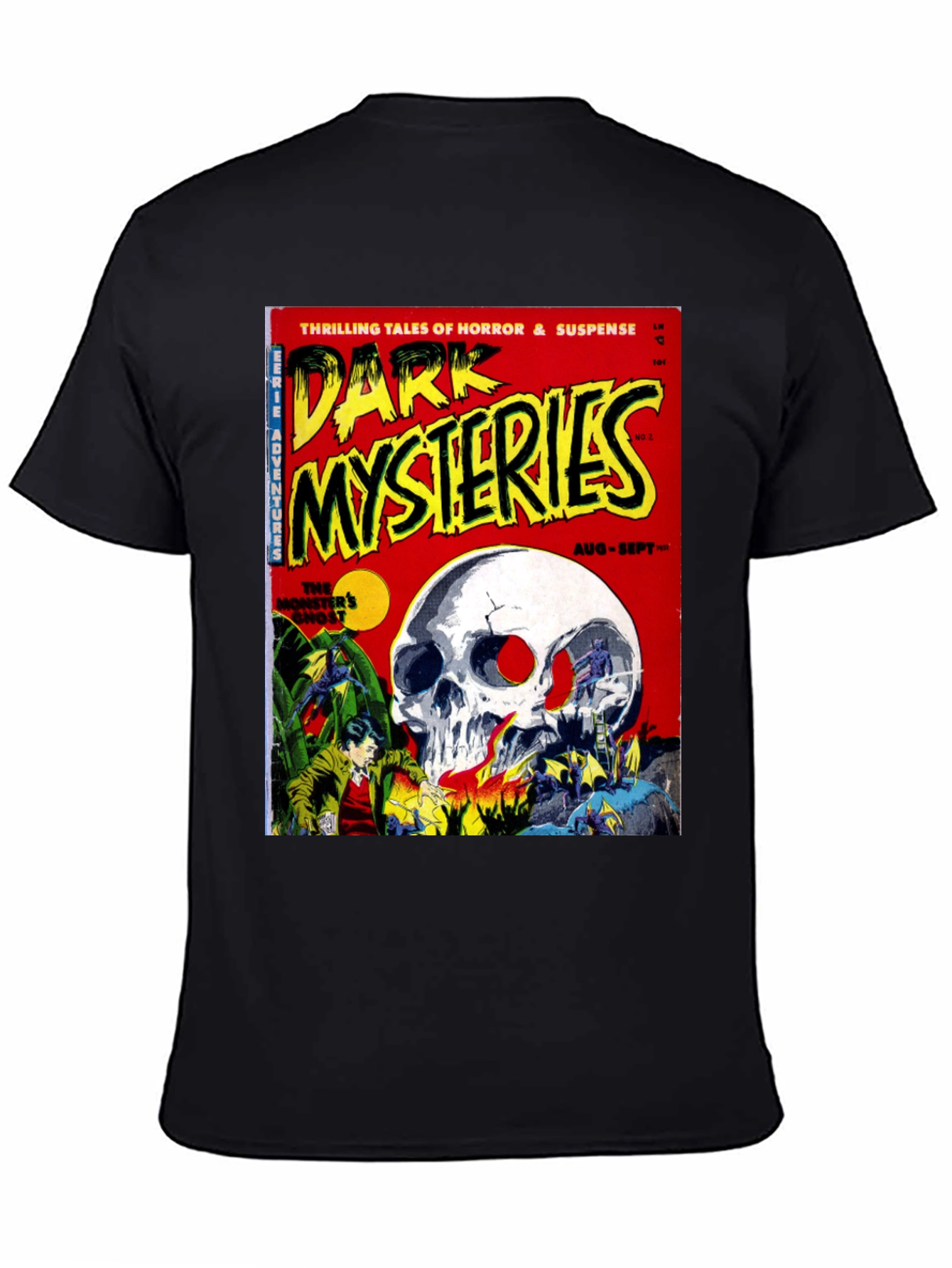 Dark Mysteries Comic Book Cover Graphic T-Shirt