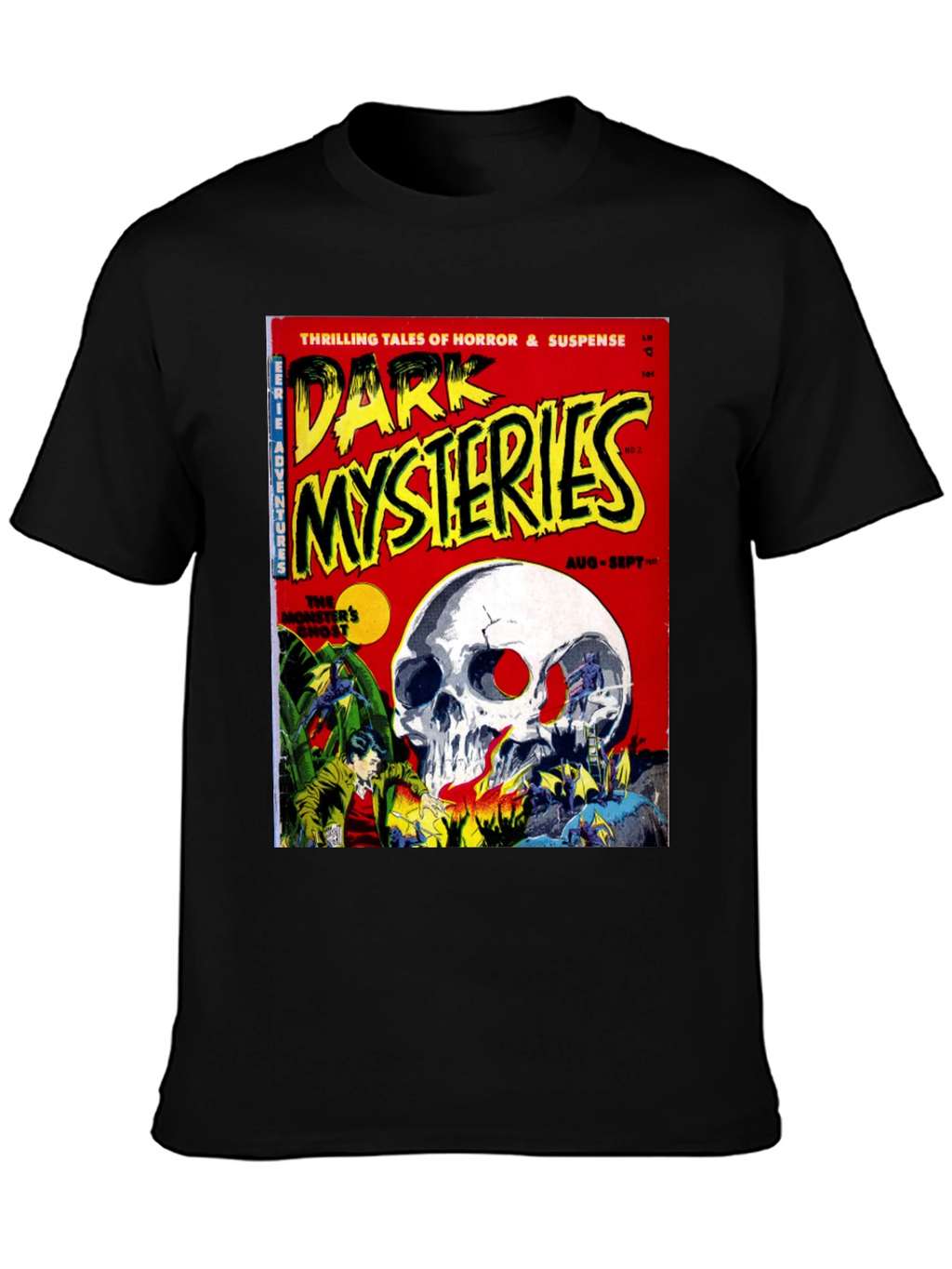Dark Mysteries Comic Book Cover Graphic T-Shirt