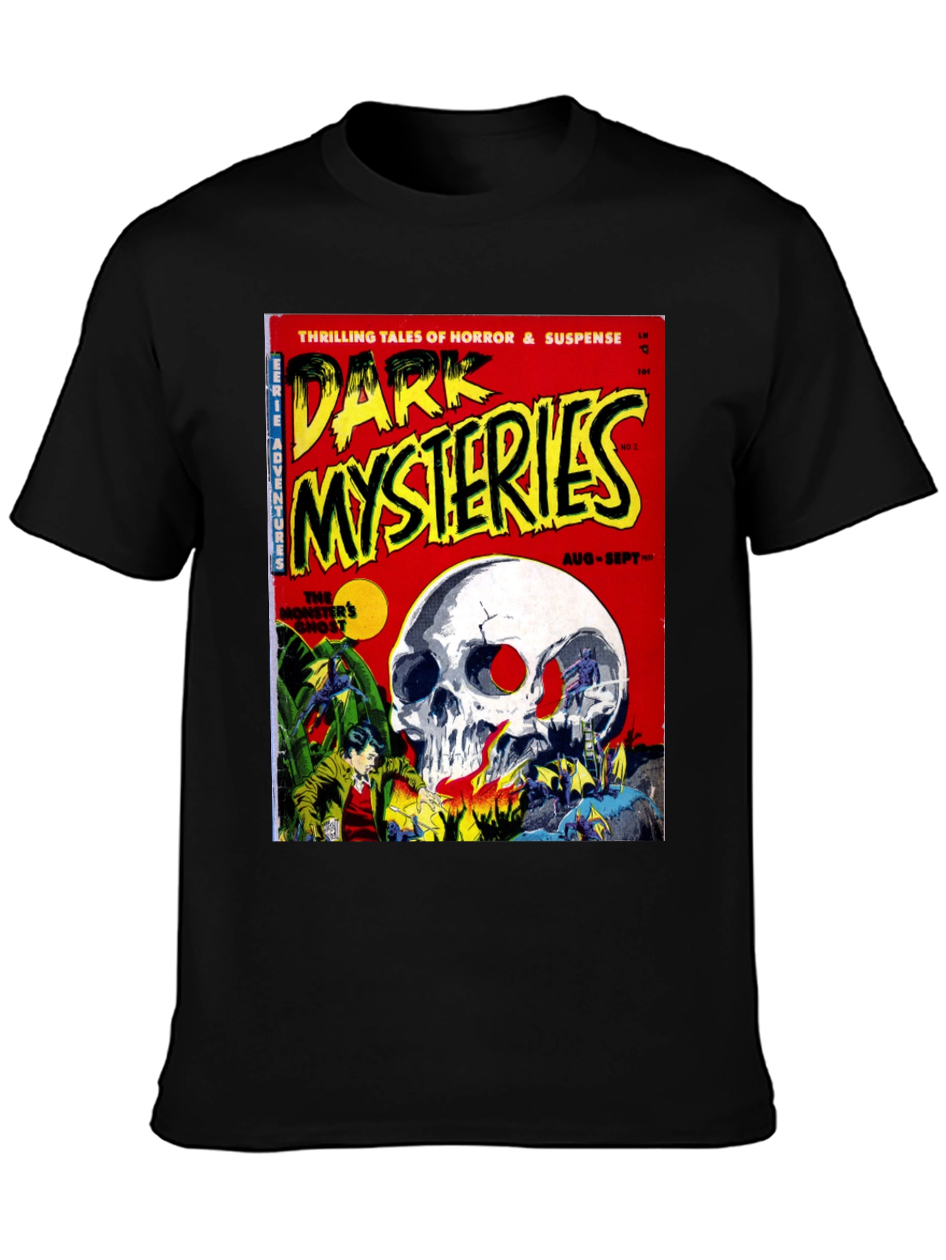Dark Mysteries Comic Book Cover Graphic T-Shirt