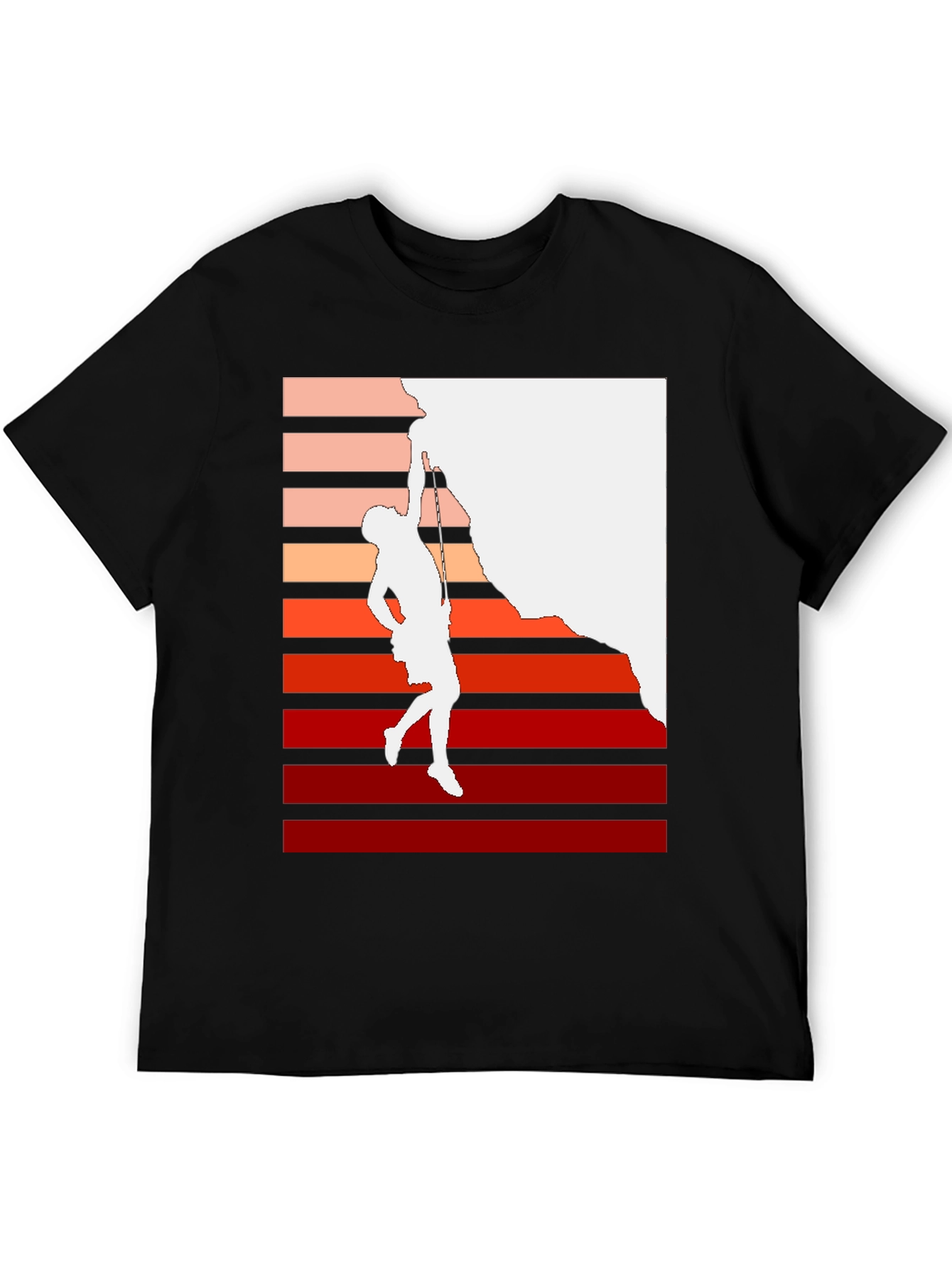 Climbing Retro Graphic T-Shirt - Black