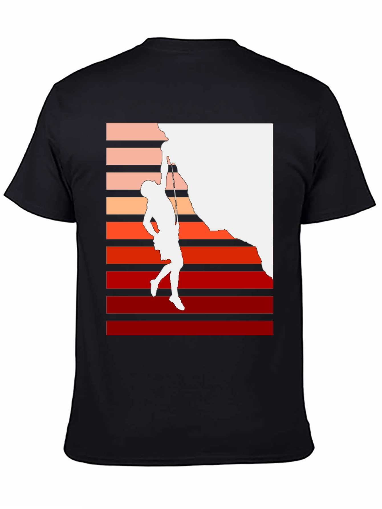 Climbing Retro Graphic T-Shirt - Black