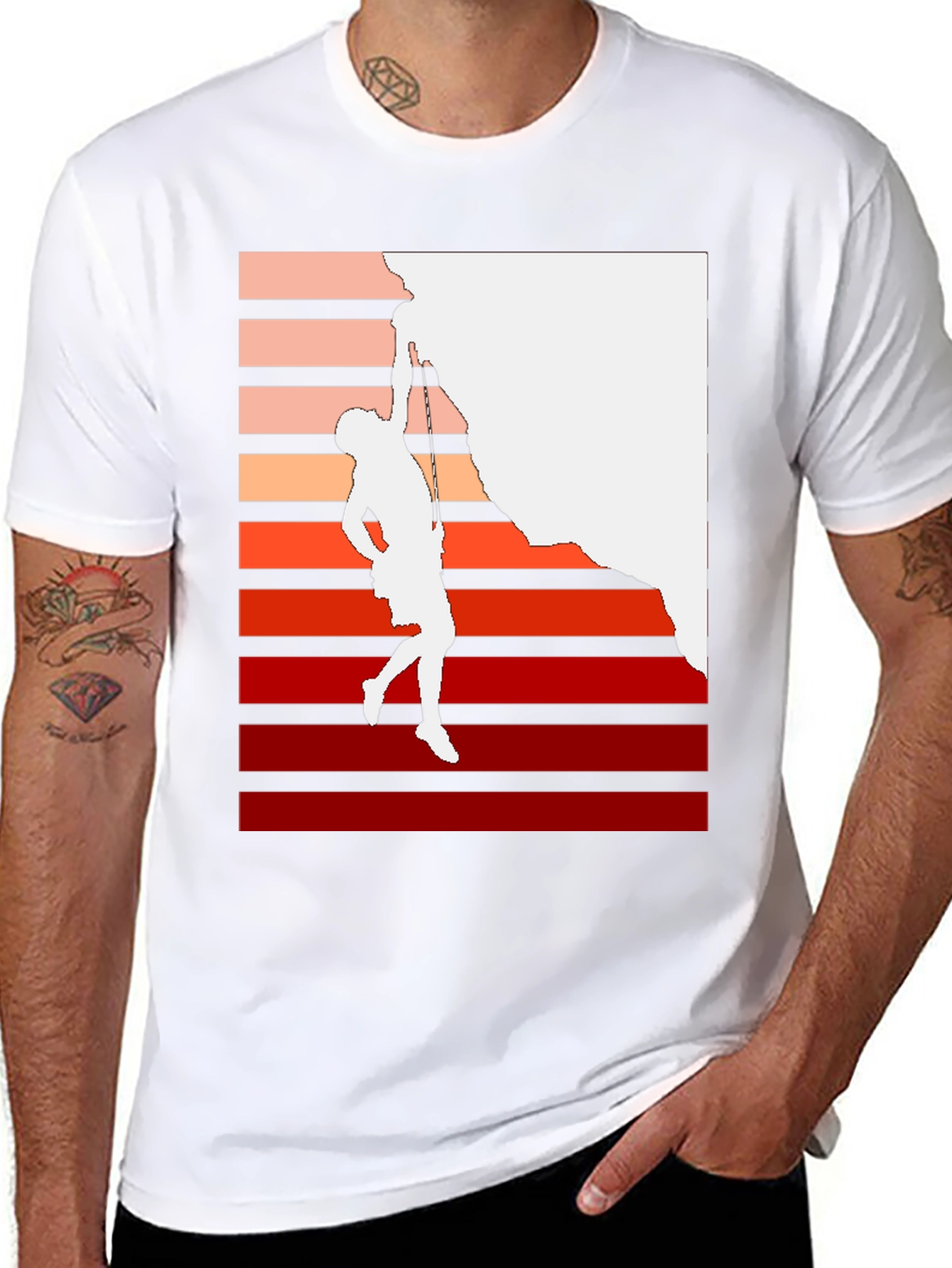 Climbing Retro Graphic T-Shirt - Black