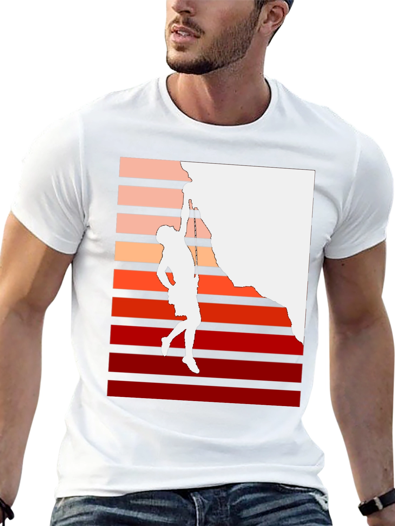 Climbing Retro Graphic T-Shirt - Black