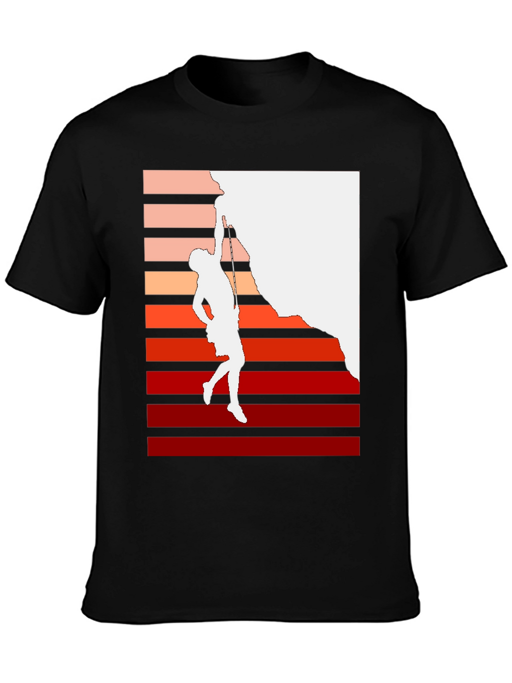 Climbing Retro Graphic T-Shirt - Black