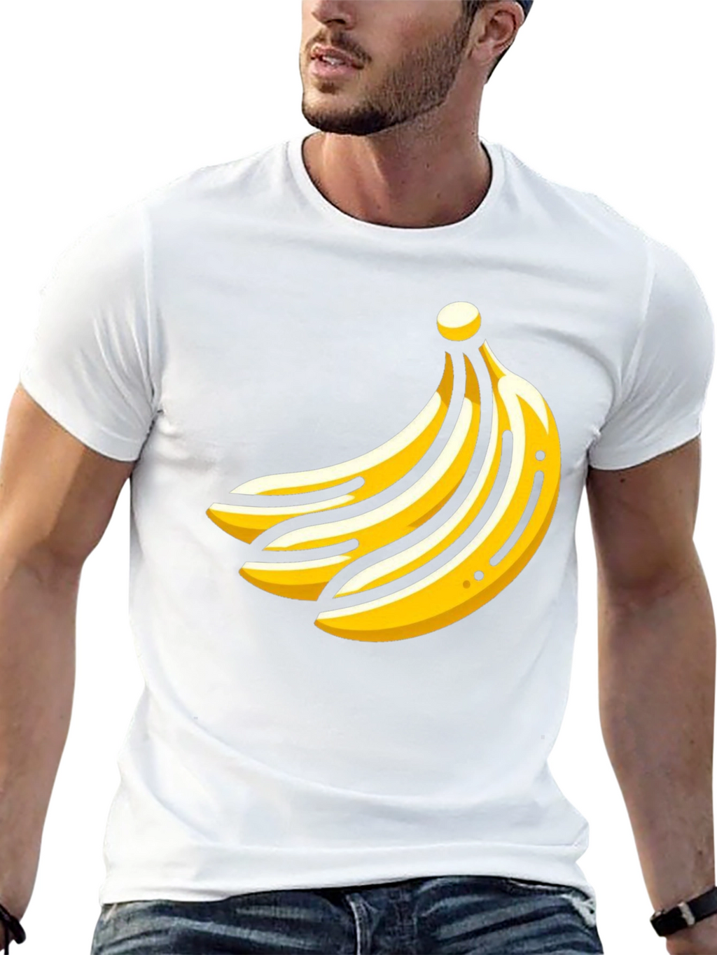 Banana Graphic Tee - Bold Black Cotton Shirt