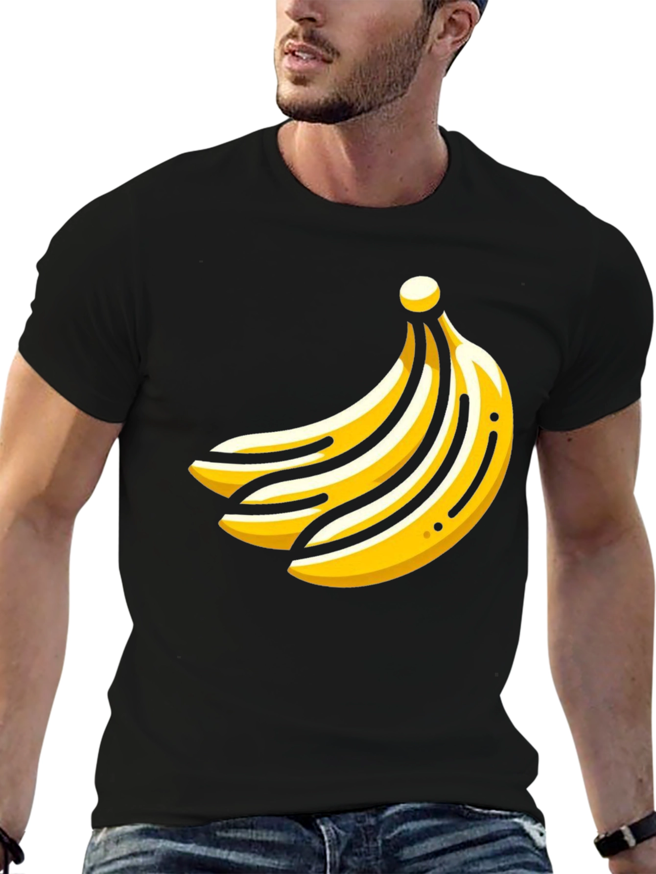 Banana Graphic Tee - Bold Black Cotton Shirt