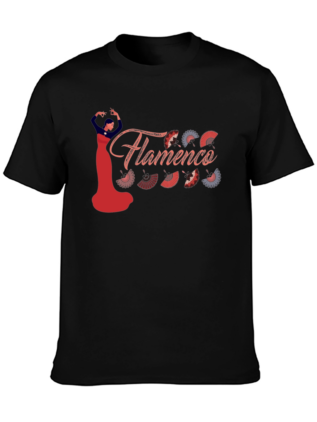 Flamenco Dancer Graphic Tee - Black Cotton Shirt