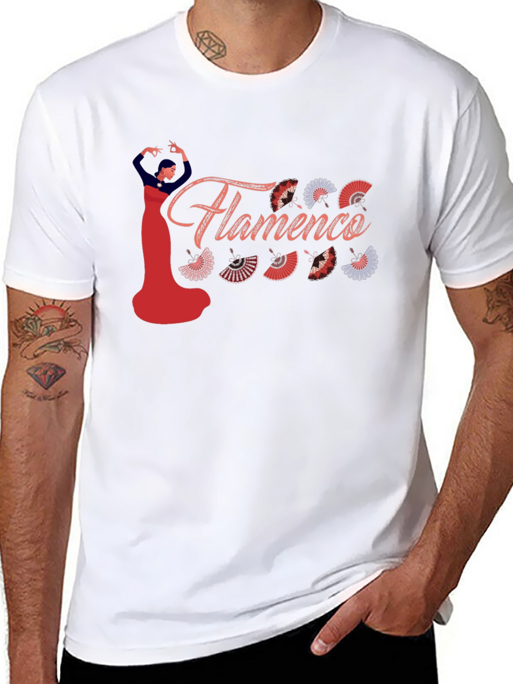 Flamenco Dancer Graphic Tee - Black Cotton Shirt