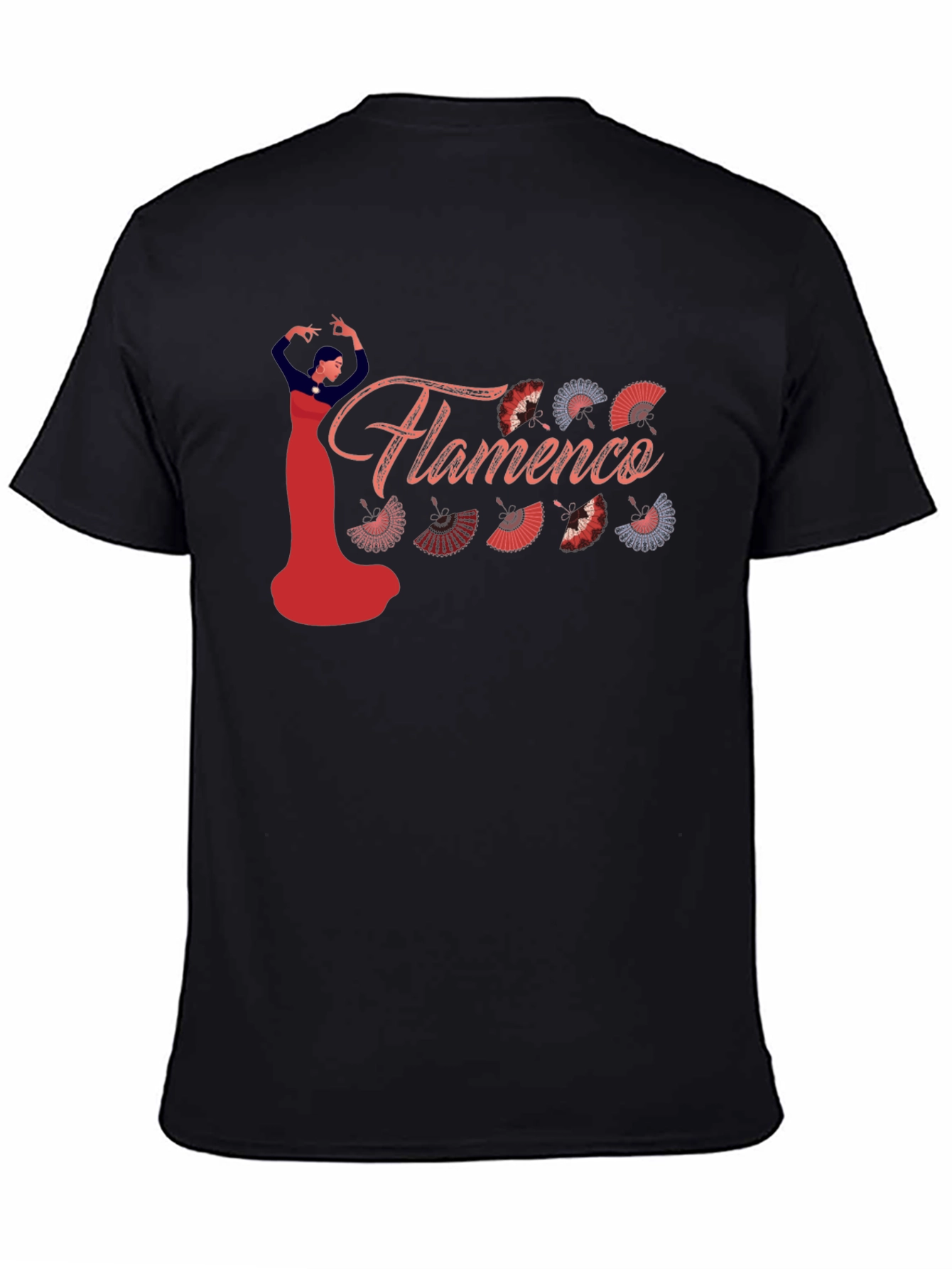Flamenco Dancer Graphic Tee - Black Cotton Shirt