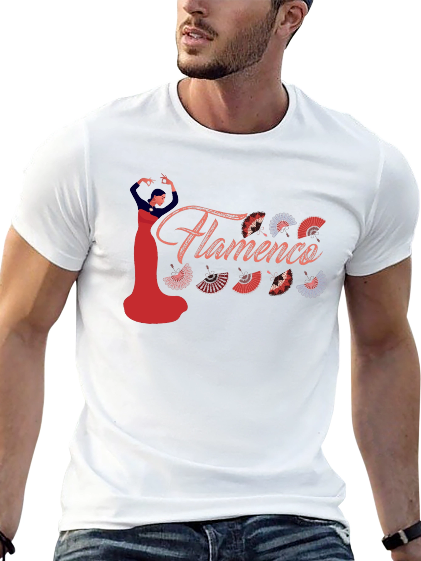 Flamenco Dancer Graphic Tee - Black Cotton Shirt
