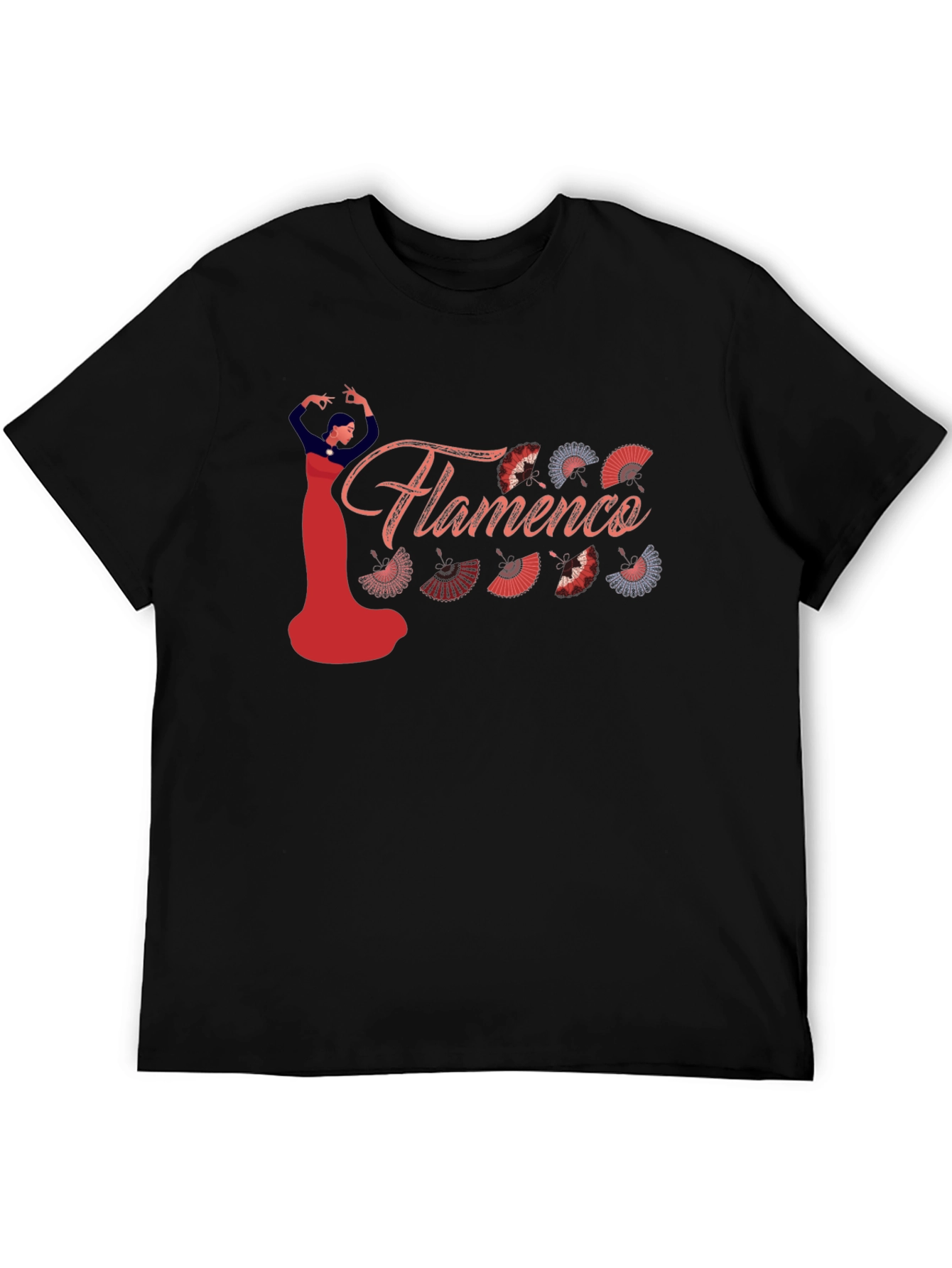 Flamenco Dancer Graphic Tee - Black Cotton Shirt