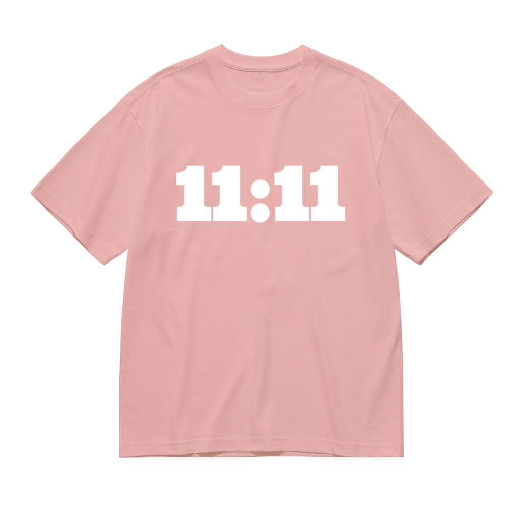 11:11 Angel Number Manifest Luck Pink Tee, Spiritual Aesthetic Minimalist Shirt