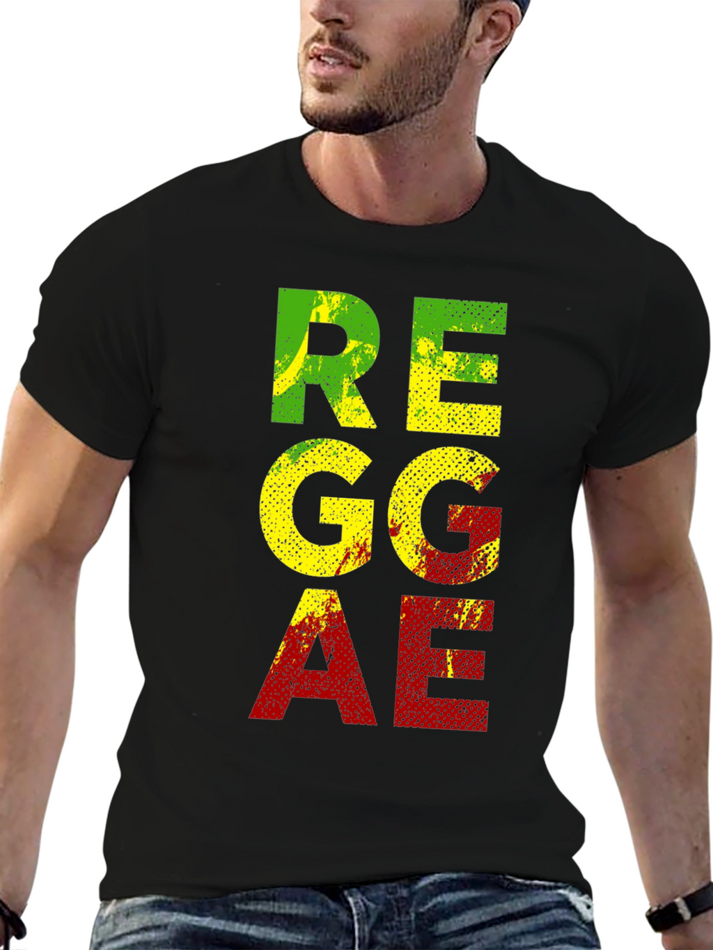 Reggae Graphic T-Shirt - Black Cotton Tee