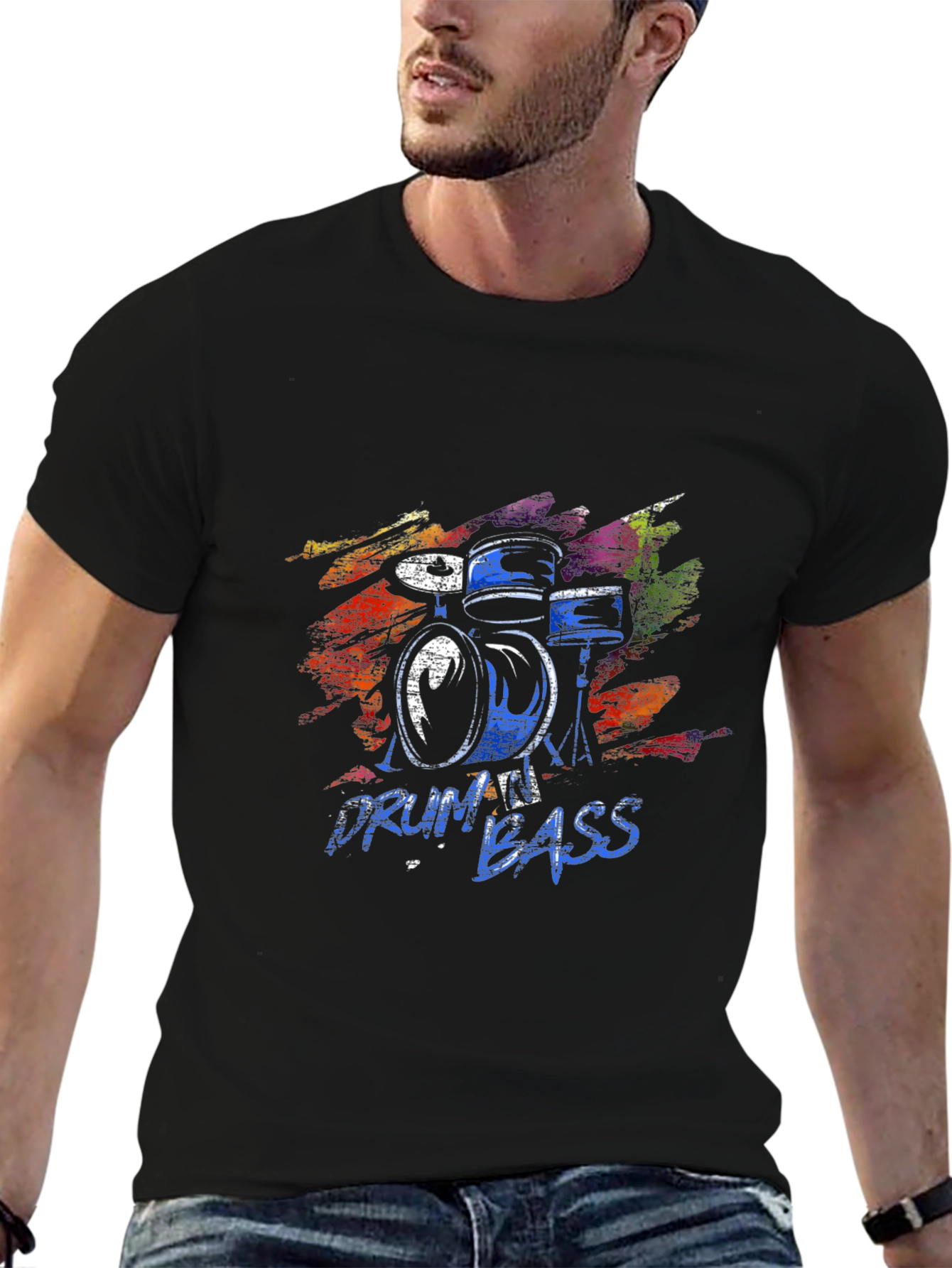Drum and Bass Black Graphic Tee
