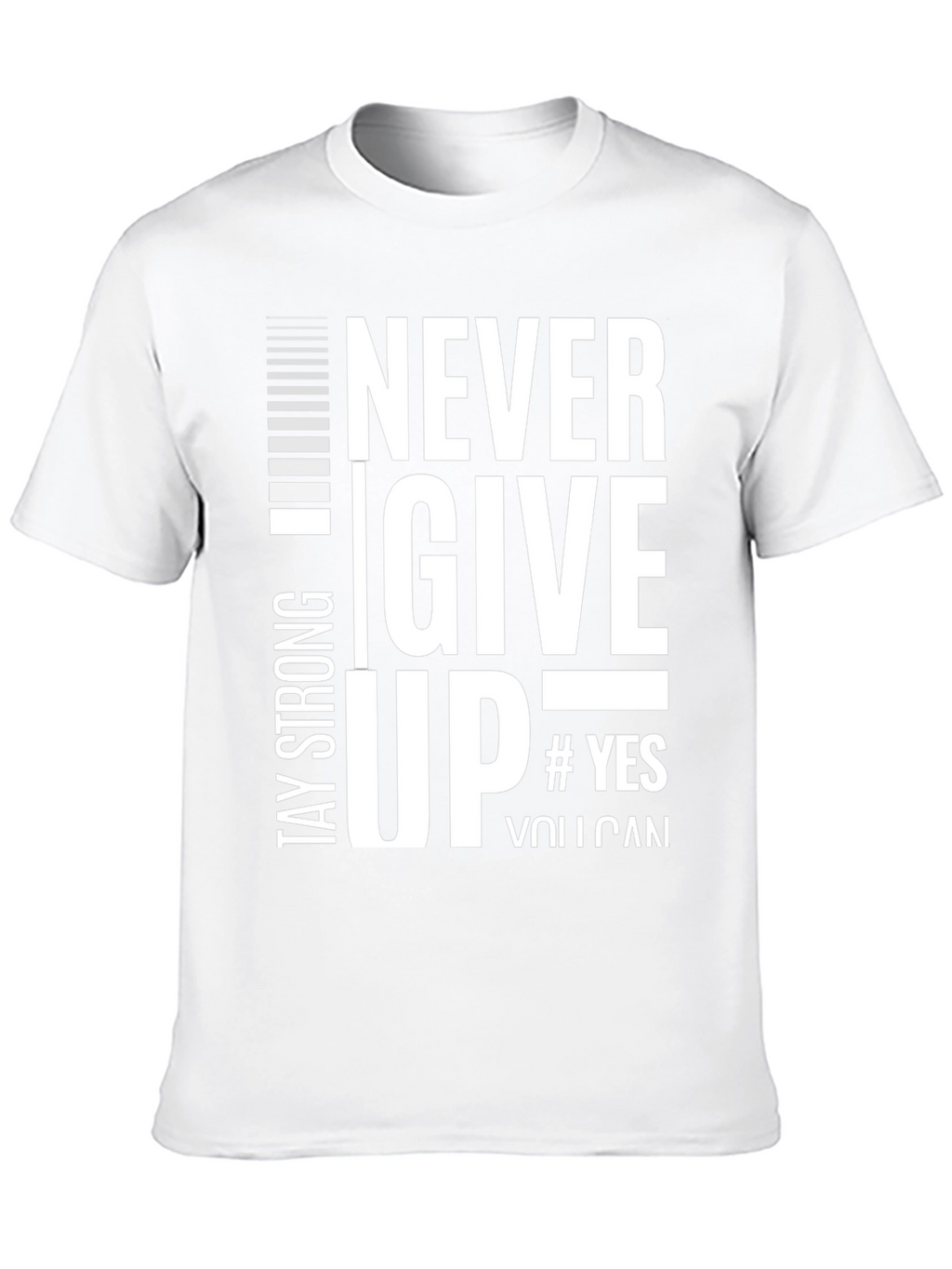 Never Give Up Black Graphic T-Shirt