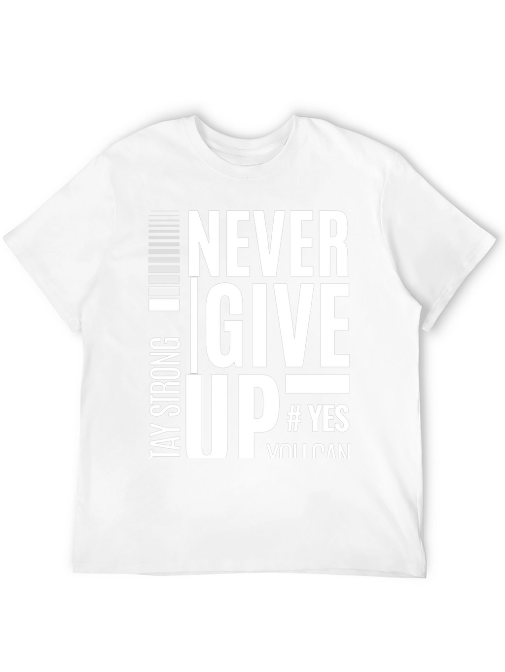 Never Give Up Black Graphic T-Shirt