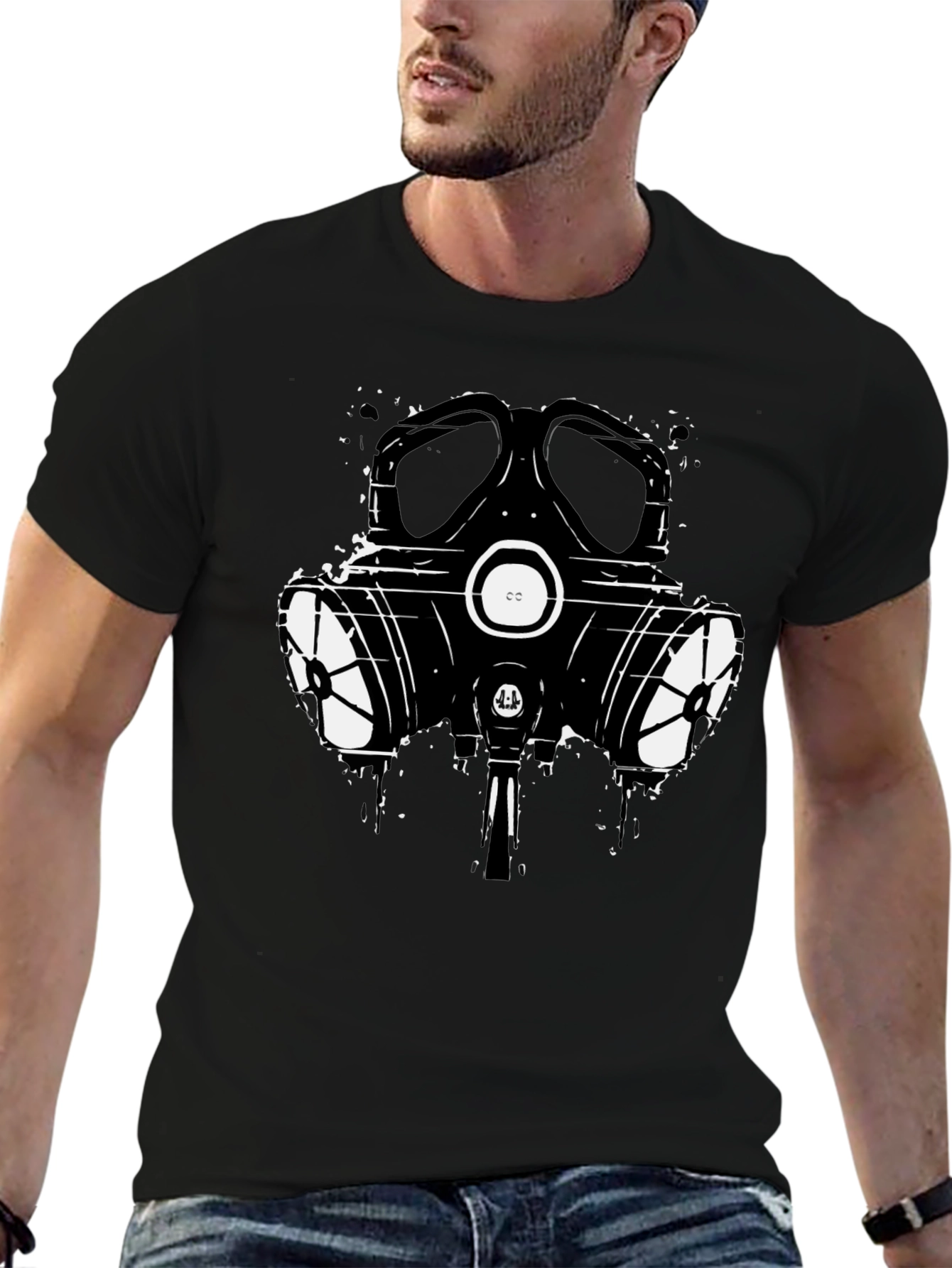 Gas Mask Graphic T-Shirt - Black Cotton Tee