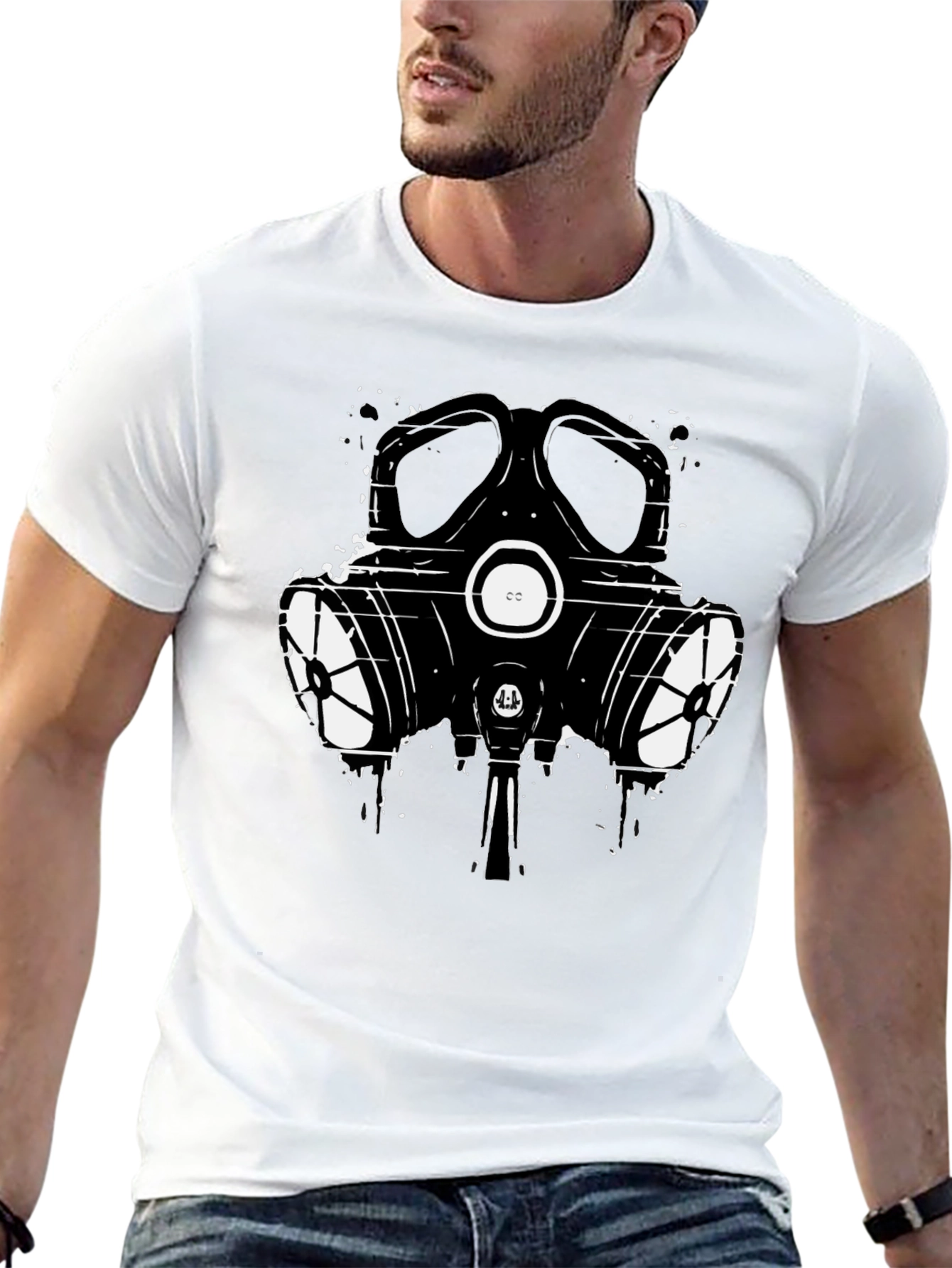 Gas Mask Graphic T-Shirt - Black Cotton Tee