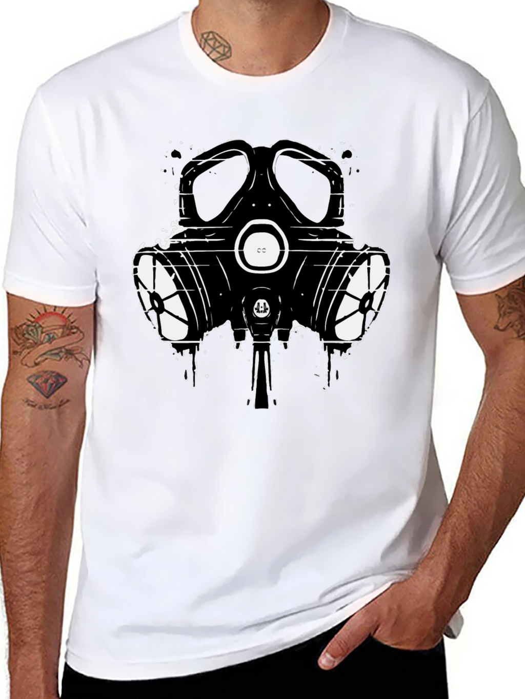 Gas Mask Graphic T-Shirt - Black Cotton Tee