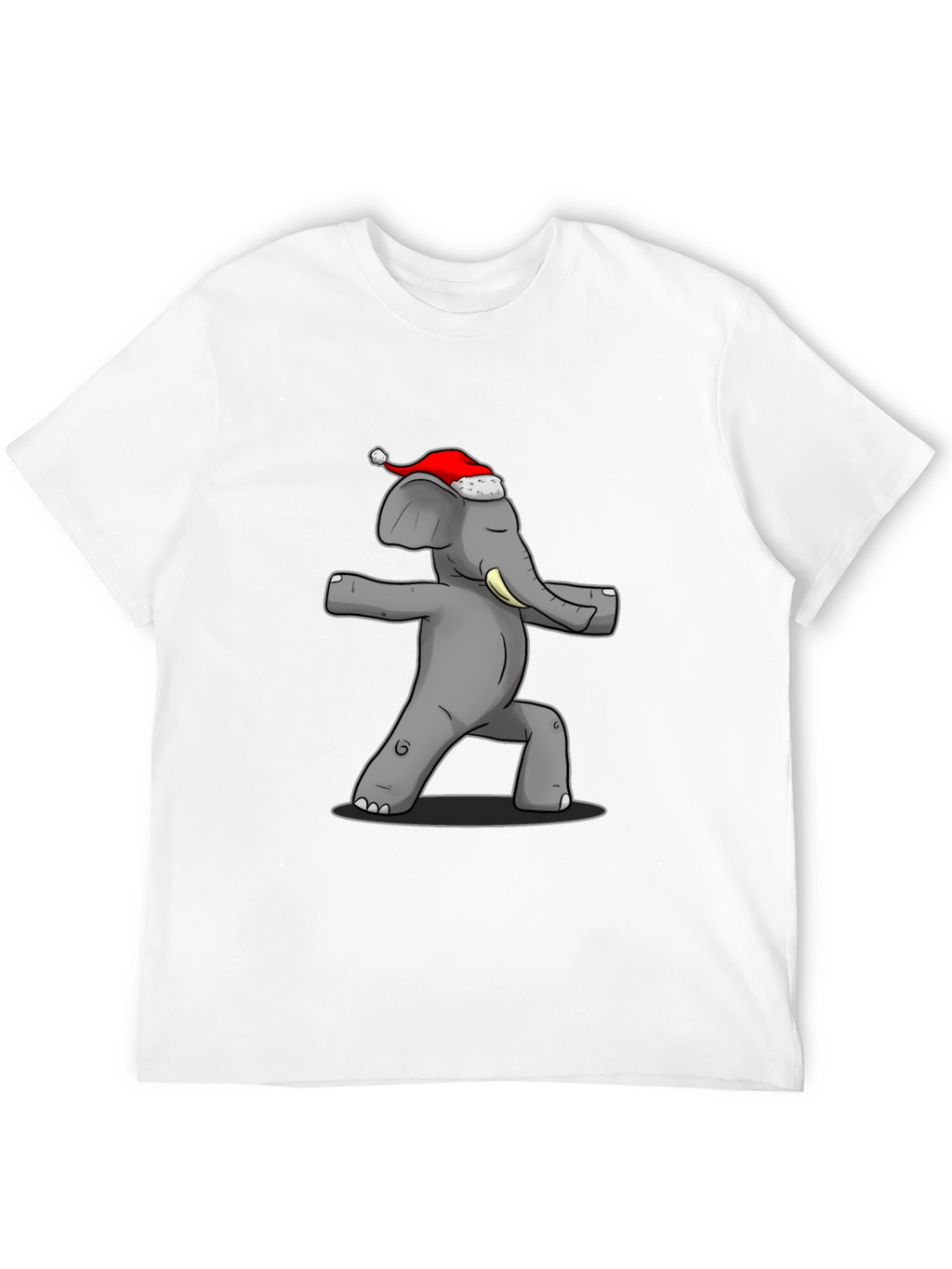Yoga Elephant Santa Hat T-Shirt