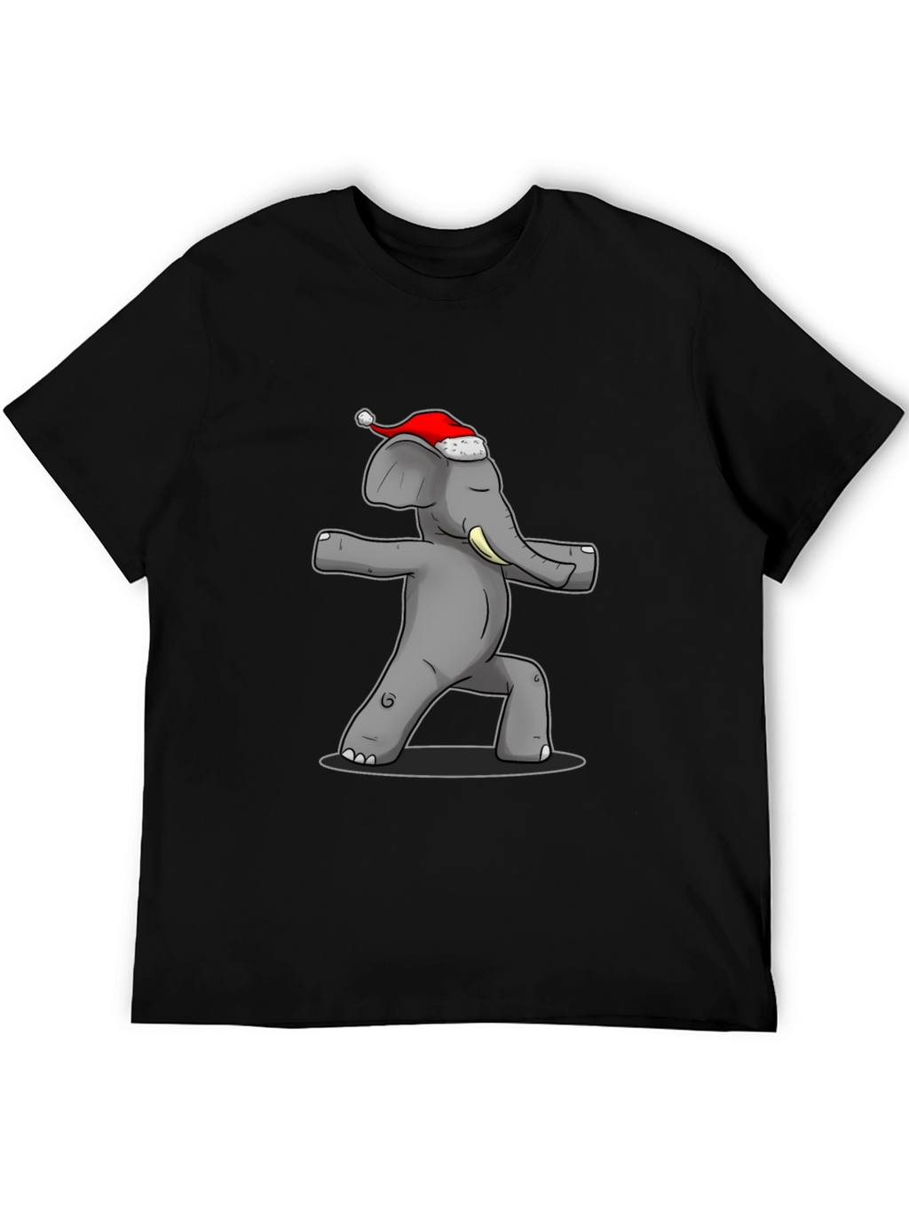Yoga Elephant Santa Hat T-Shirt