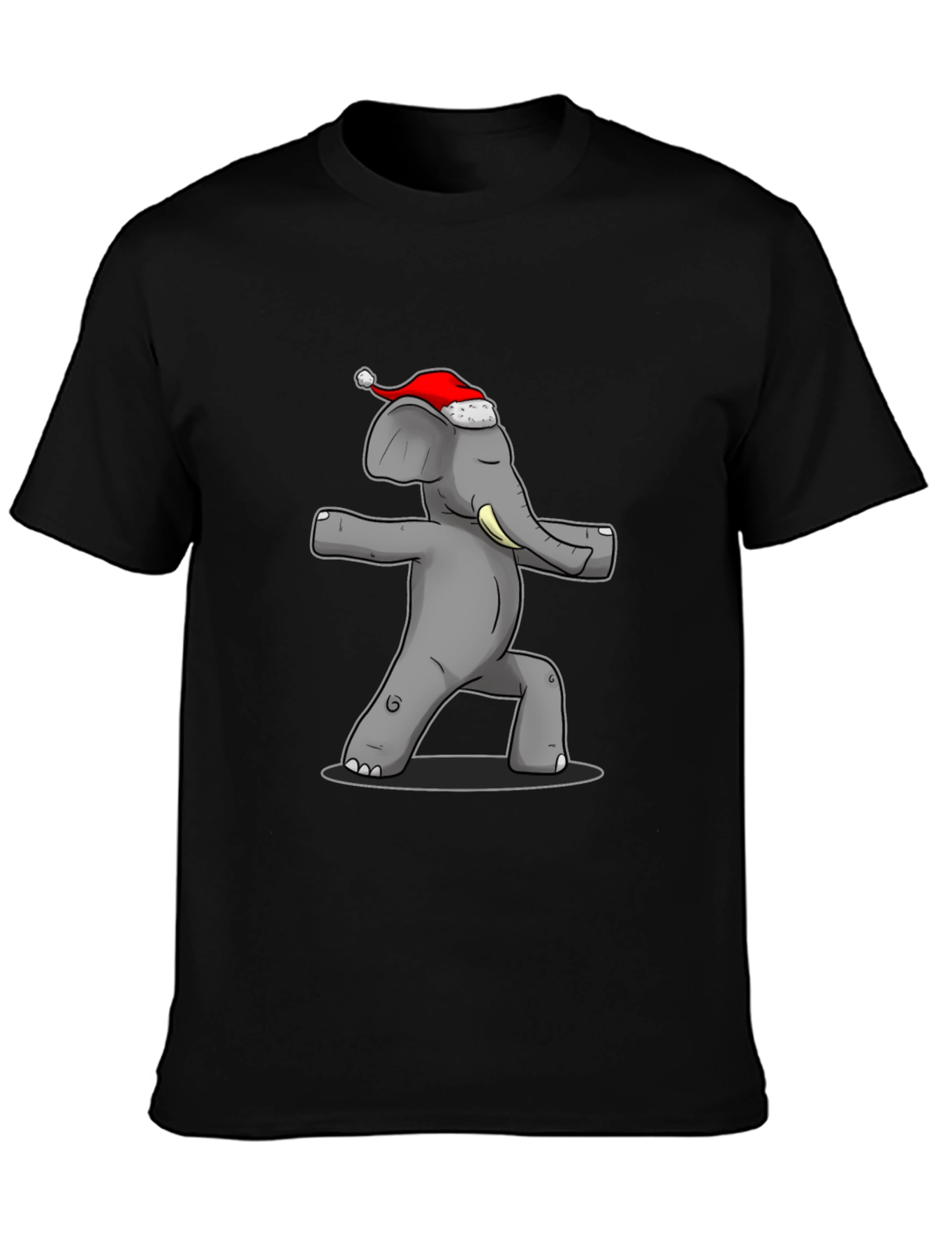 Yoga Elephant Santa Hat T-Shirt