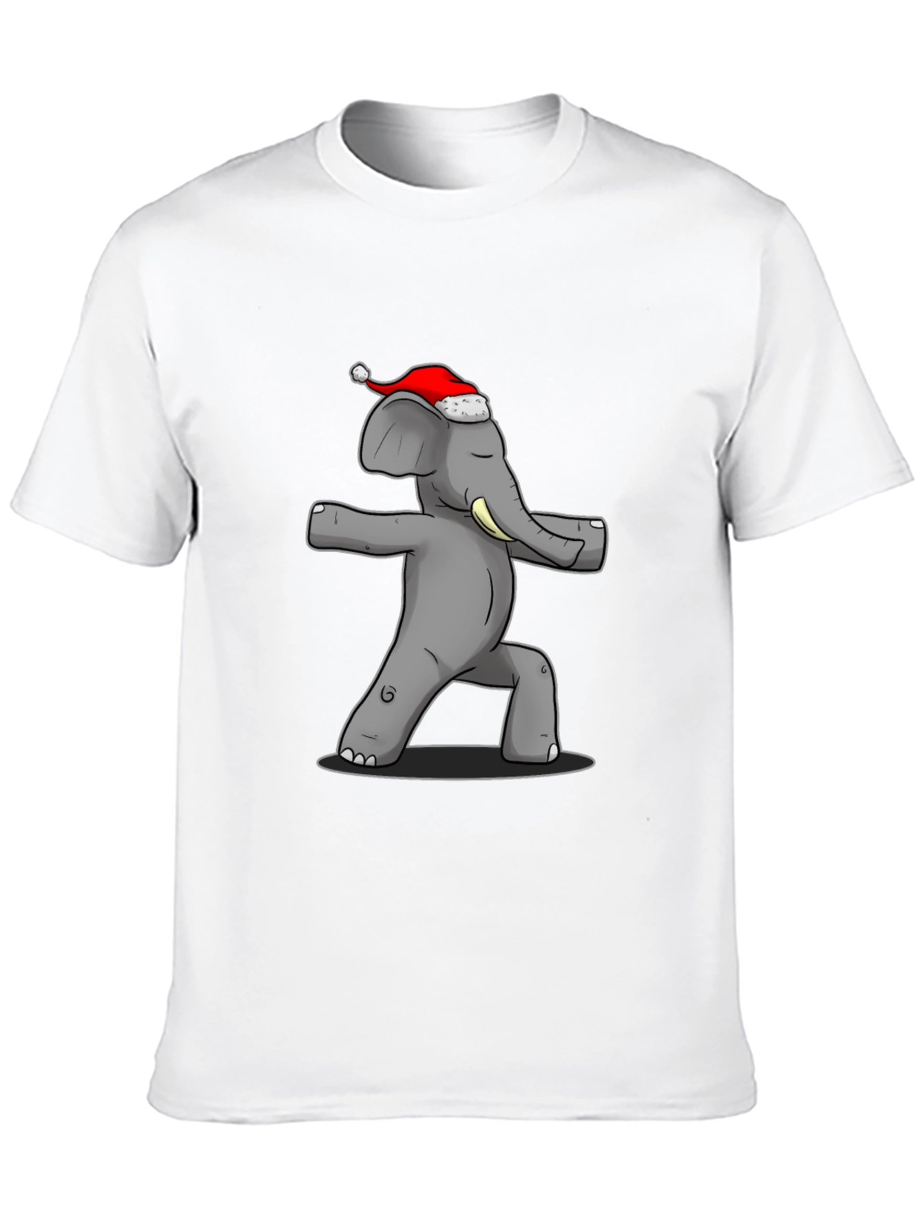 Yoga Elephant Santa Hat T-Shirt