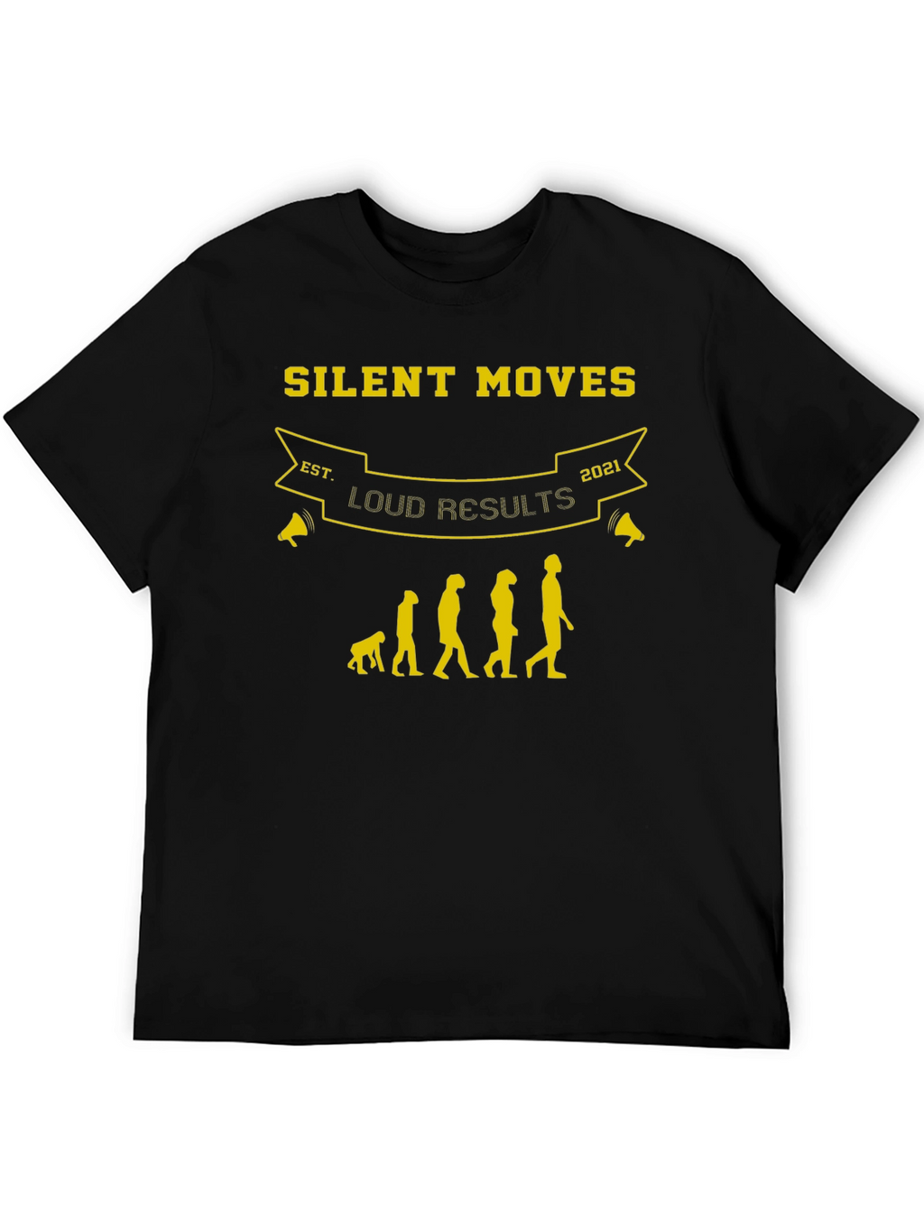 Silent Moves Loud Results Black Graphic T-Shirt