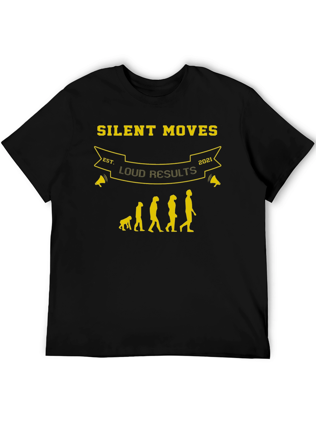 Silent Moves Loud Results Black Graphic T-Shirt