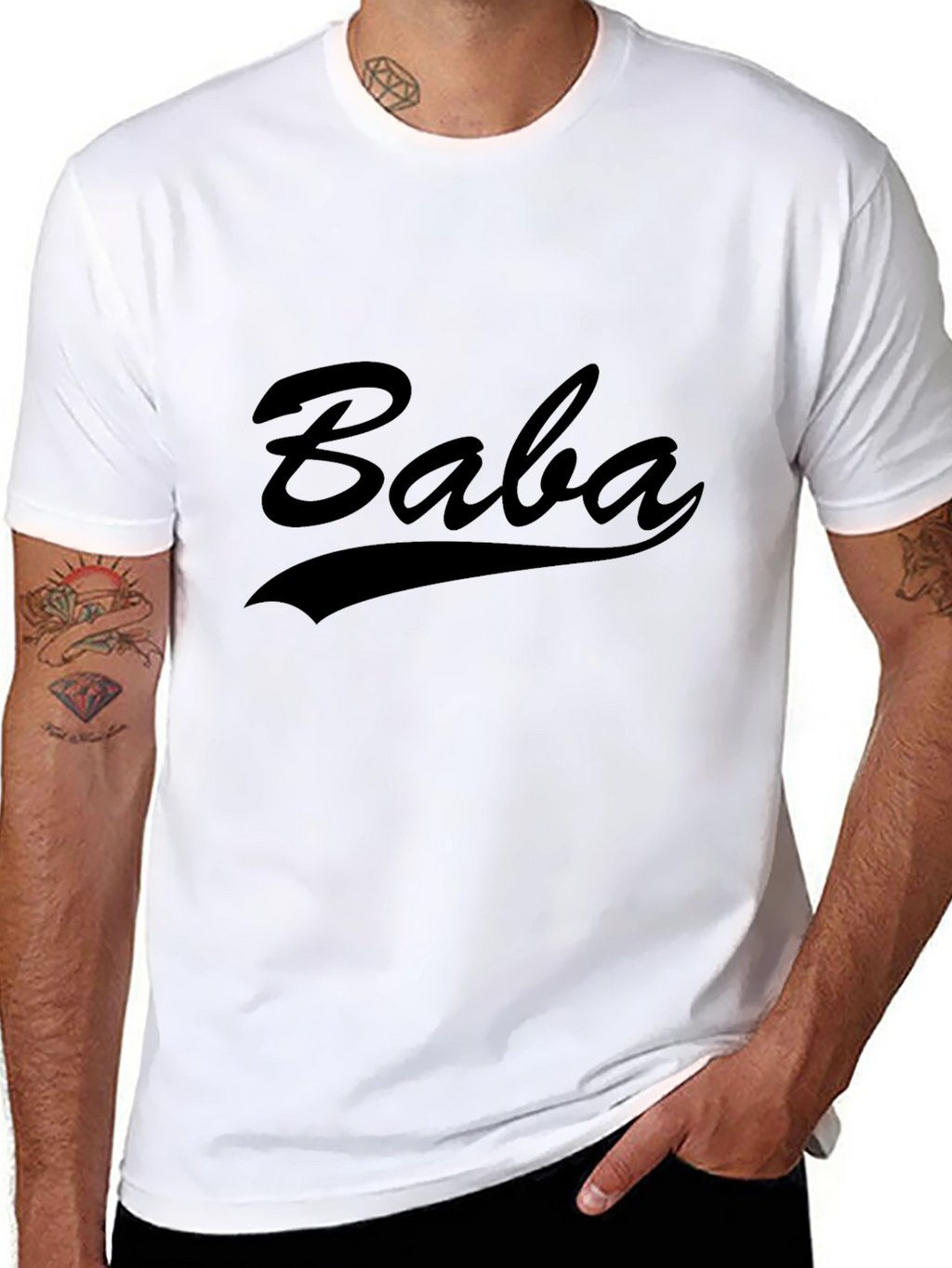 Baba Graphic Tee - Stylish Black T-Shirt