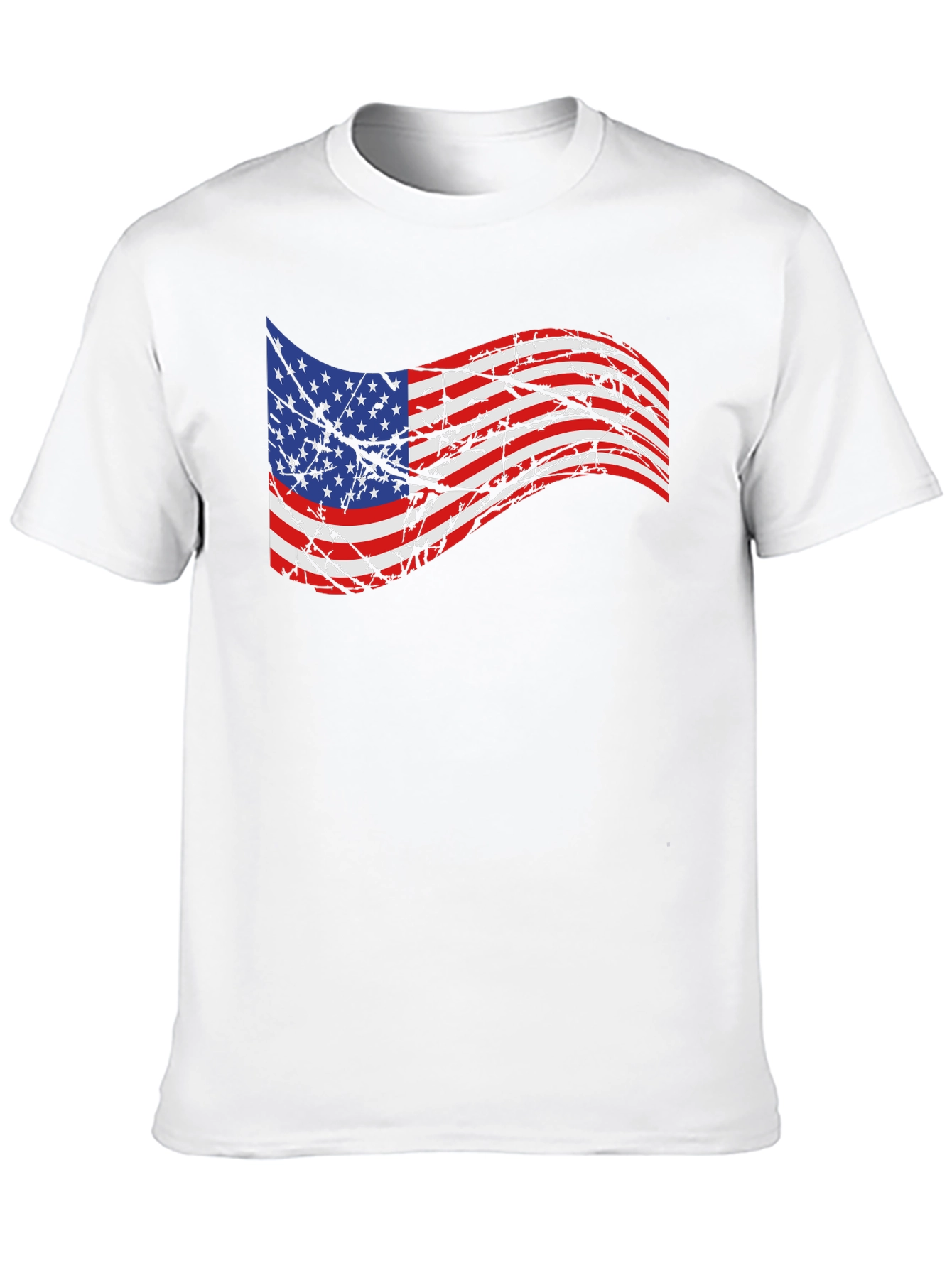 American Flag Barbed Wire Graphic T-Shirt