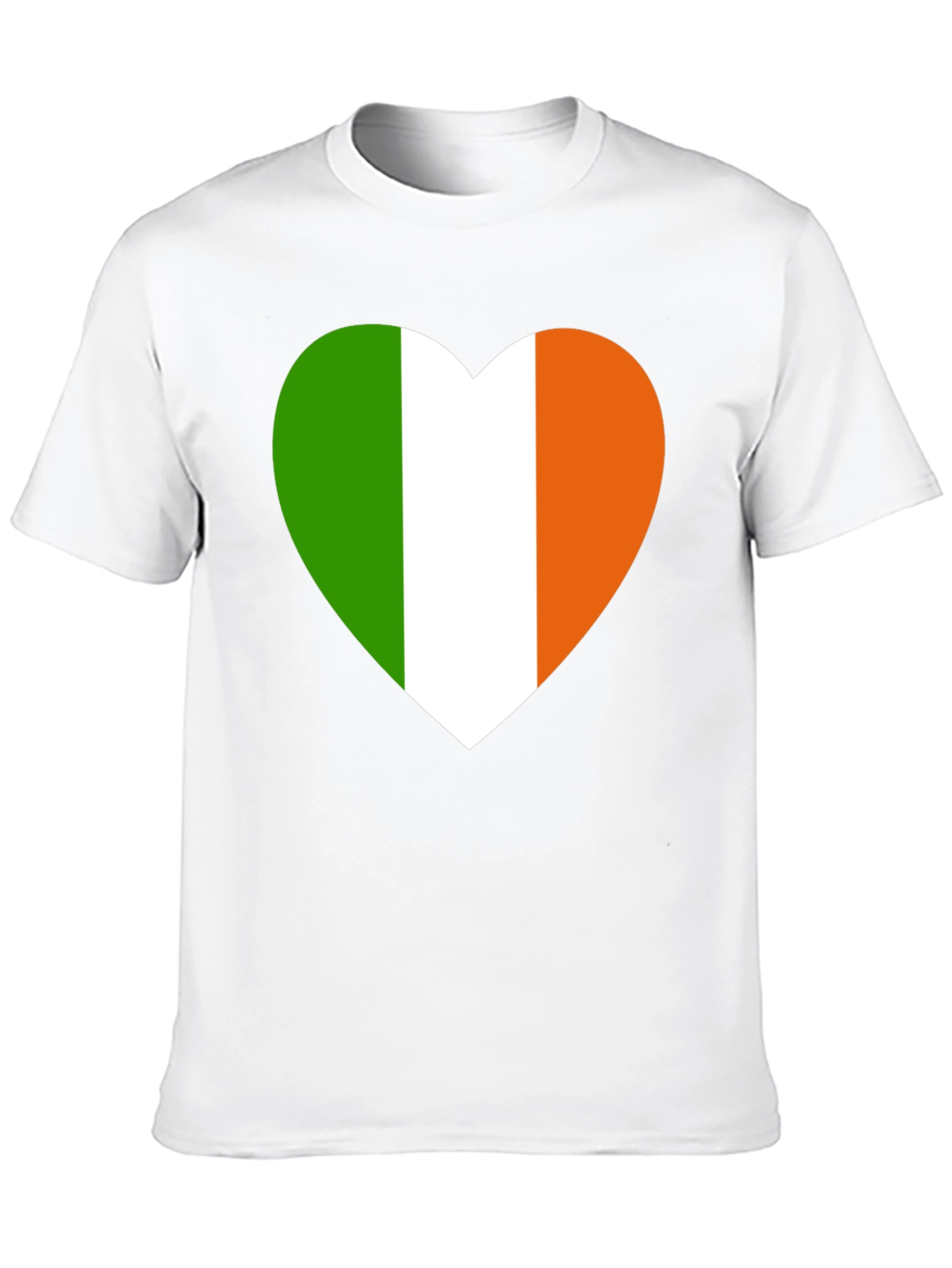 Irish Flag Heart Graphic Black T-Shirt
