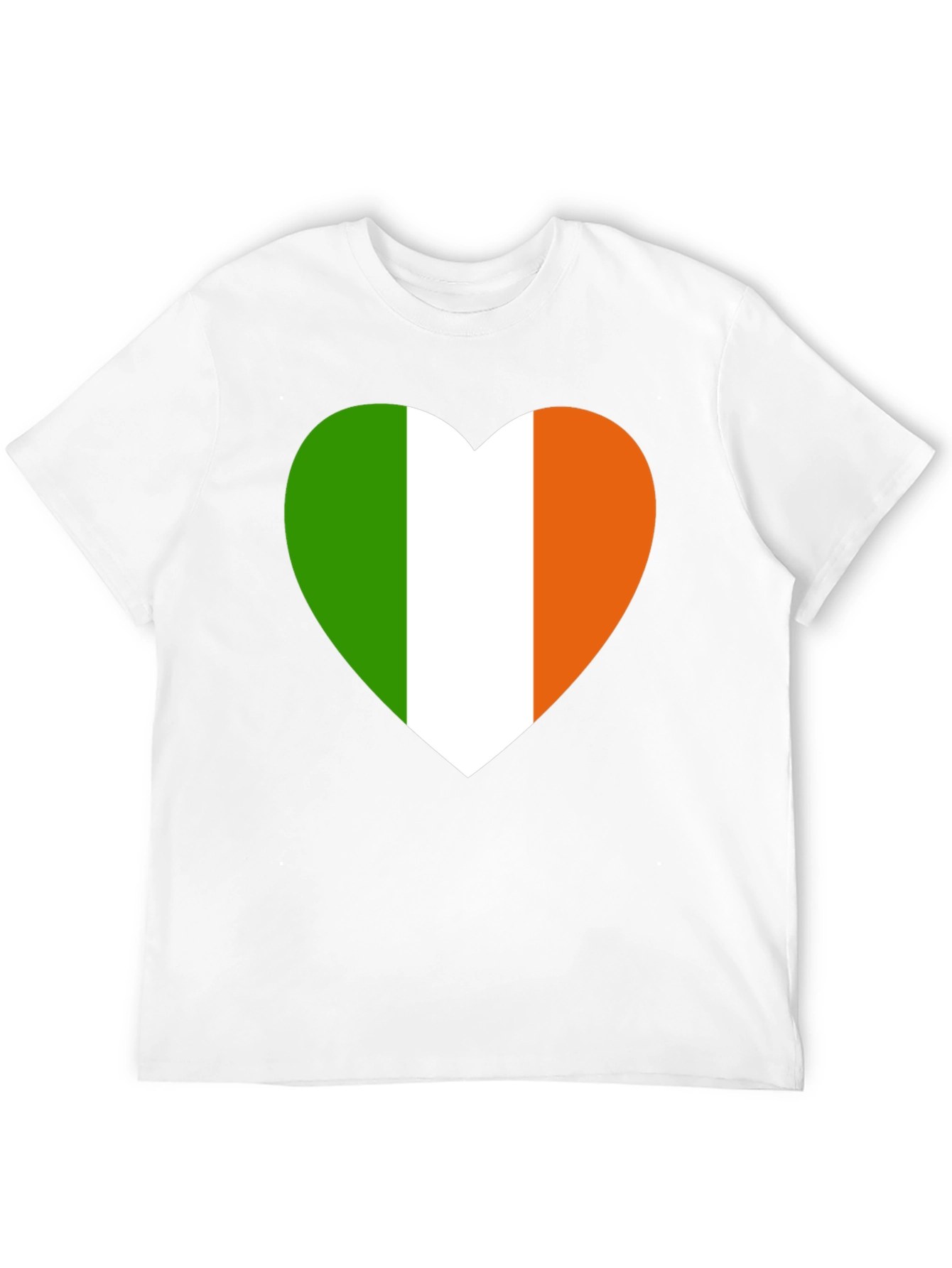 Irish Flag Heart Graphic Black T-Shirt