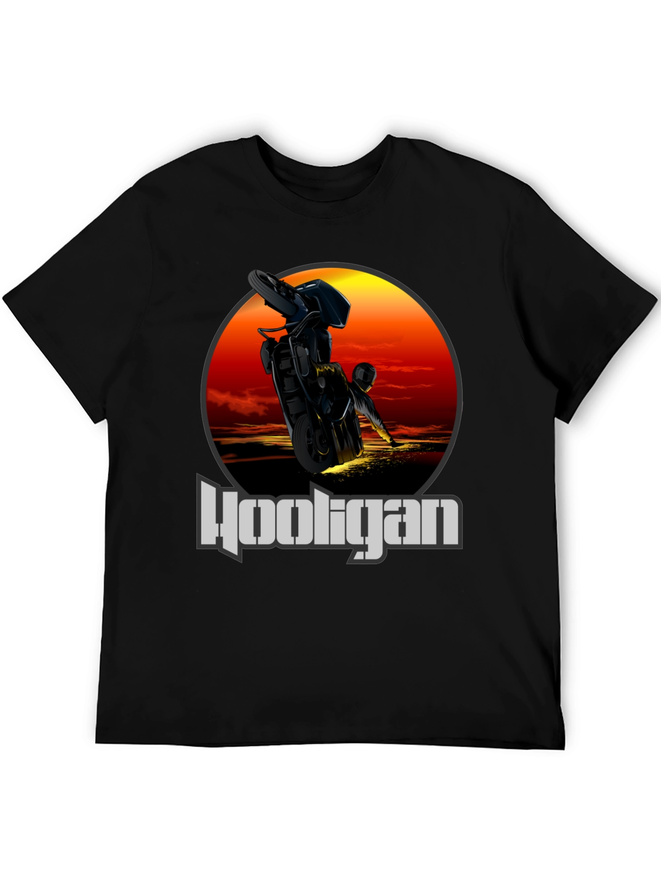 Hooligan Motorcycle T-Shirt - Stunt Rider Design