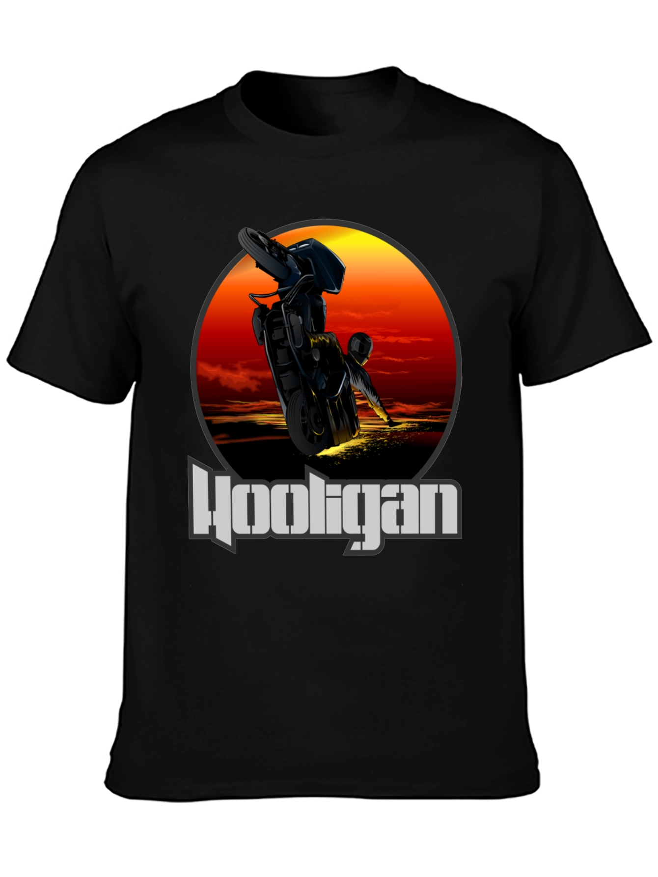 Hooligan Motorcycle T-Shirt - Stunt Rider Design
