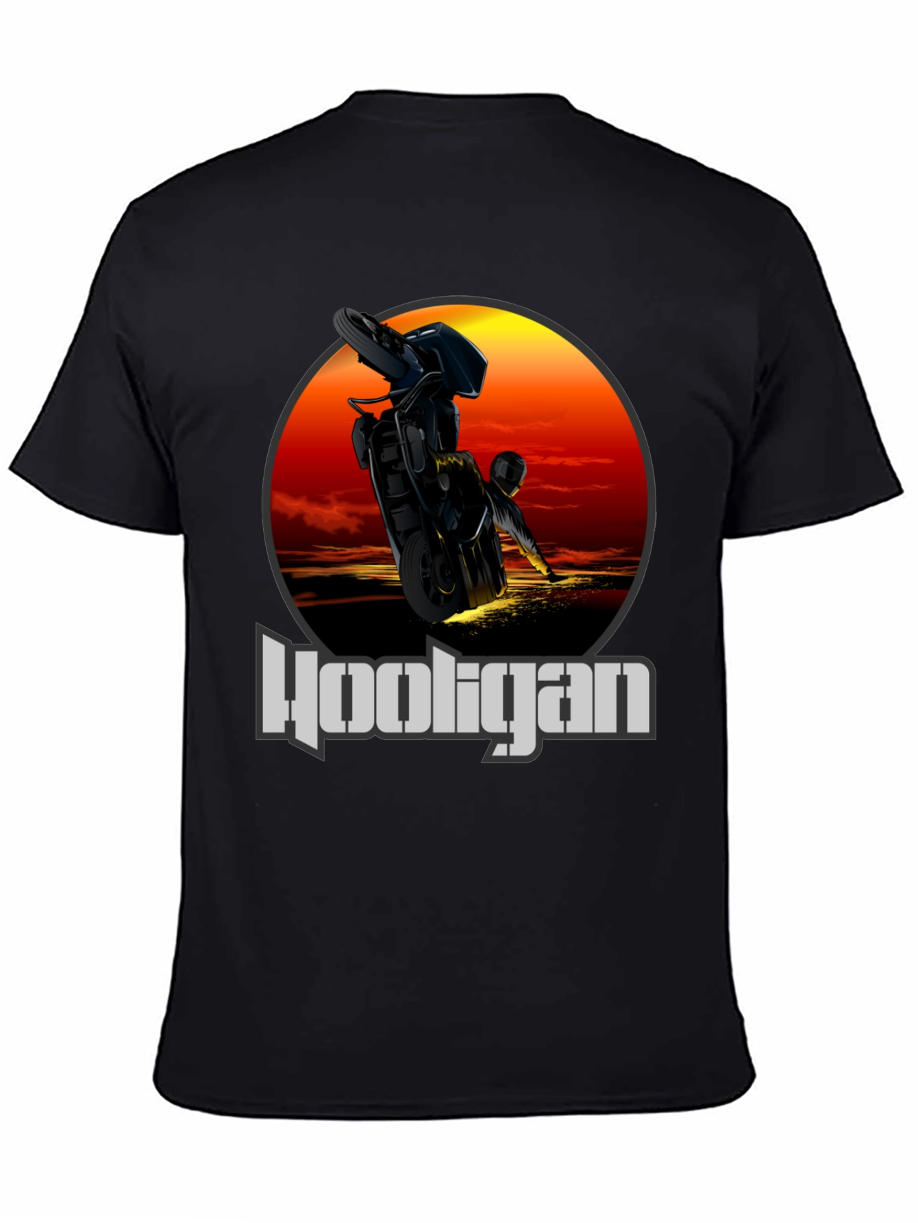 Hooligan Motorcycle T-Shirt - Stunt Rider Design