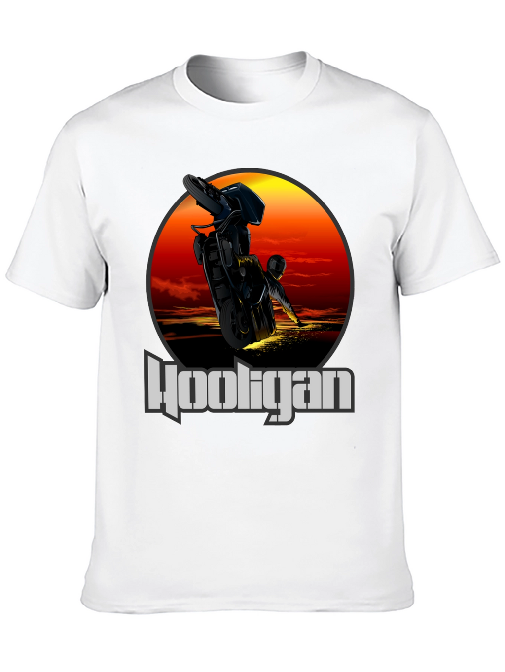 Hooligan Motorcycle T-Shirt - Stunt Rider Design