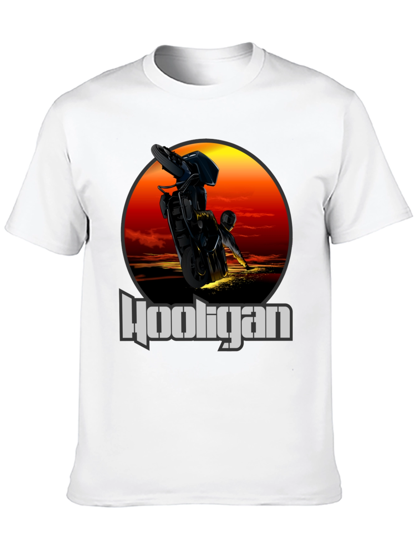 Hooligan Motorcycle T-Shirt - Stunt Rider Design