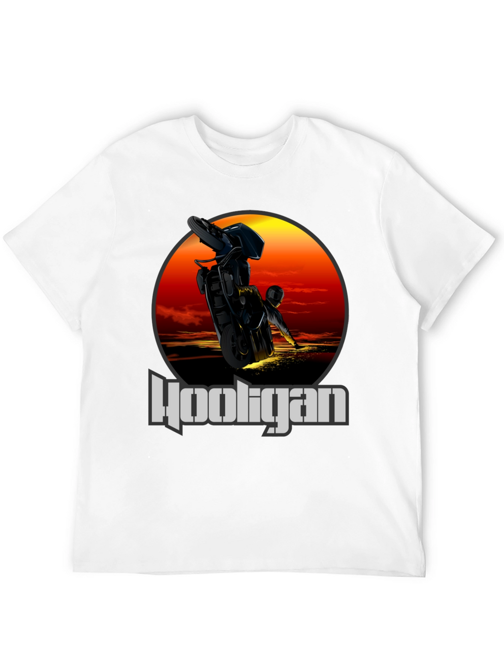 Hooligan Motorcycle T-Shirt - Stunt Rider Design