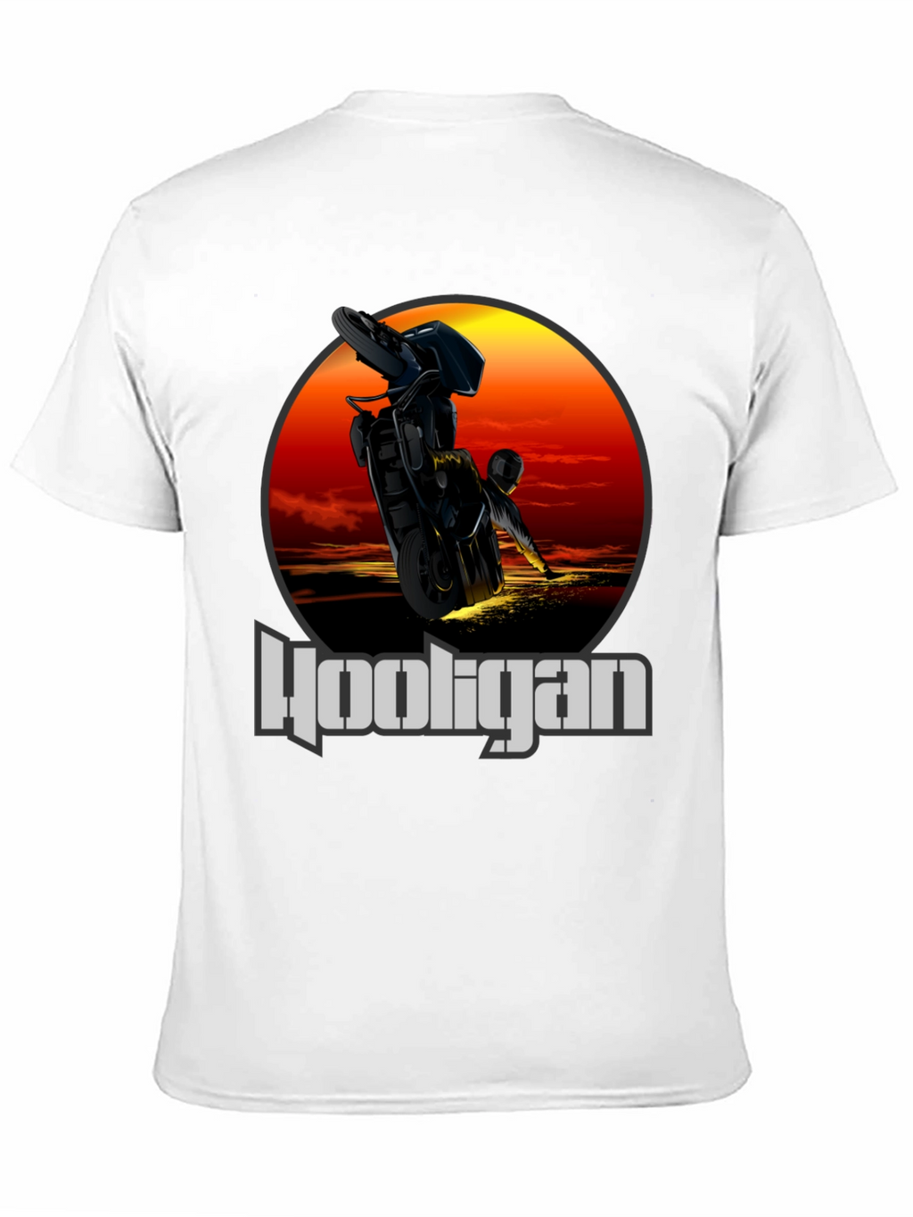 Hooligan Motorcycle T-Shirt - Stunt Rider Design
