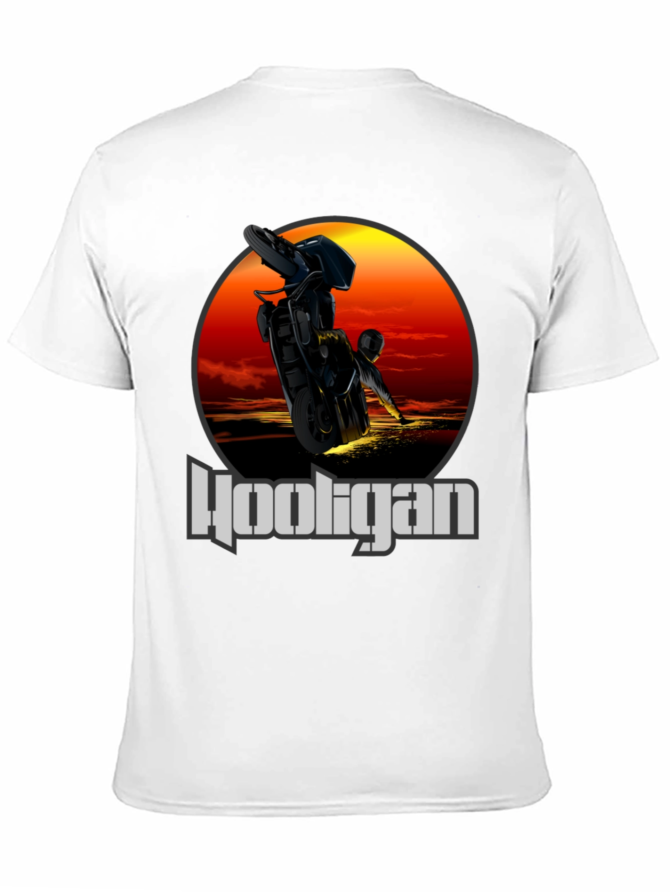 Hooligan Motorcycle T-Shirt - Stunt Rider Design