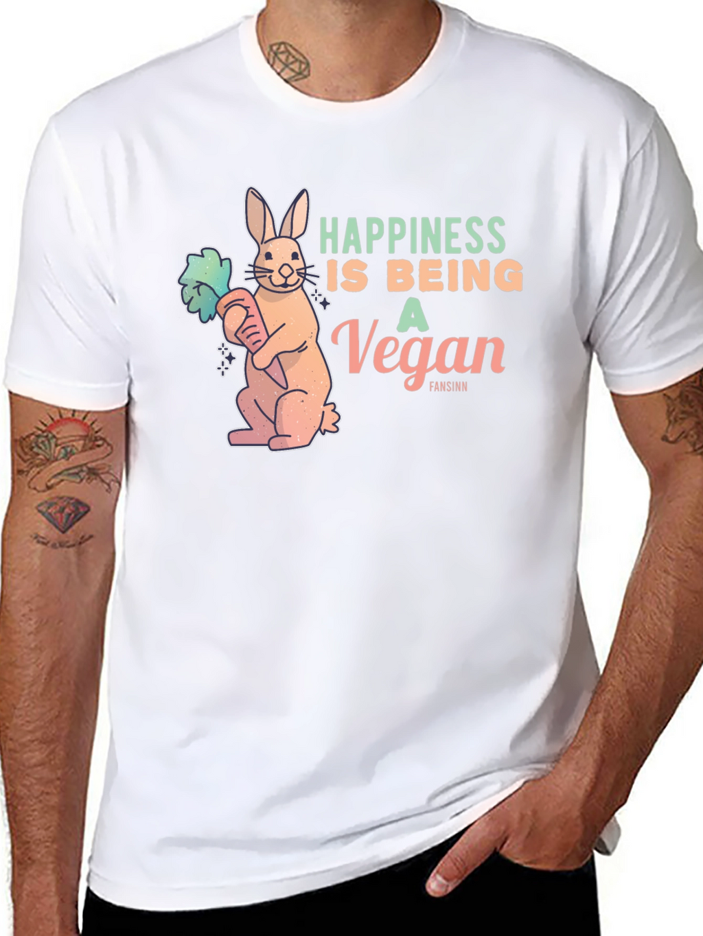Vegan Rabbit Graphic T-Shirt