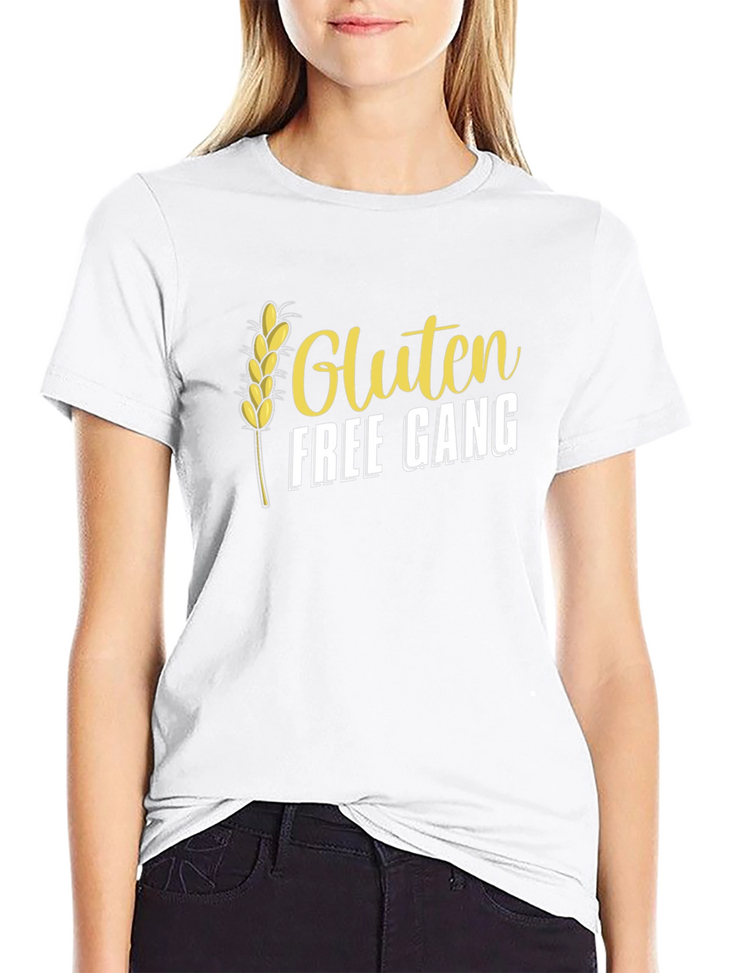 Gluten Free Gang T-Shirt - Black Crew Neck Tee