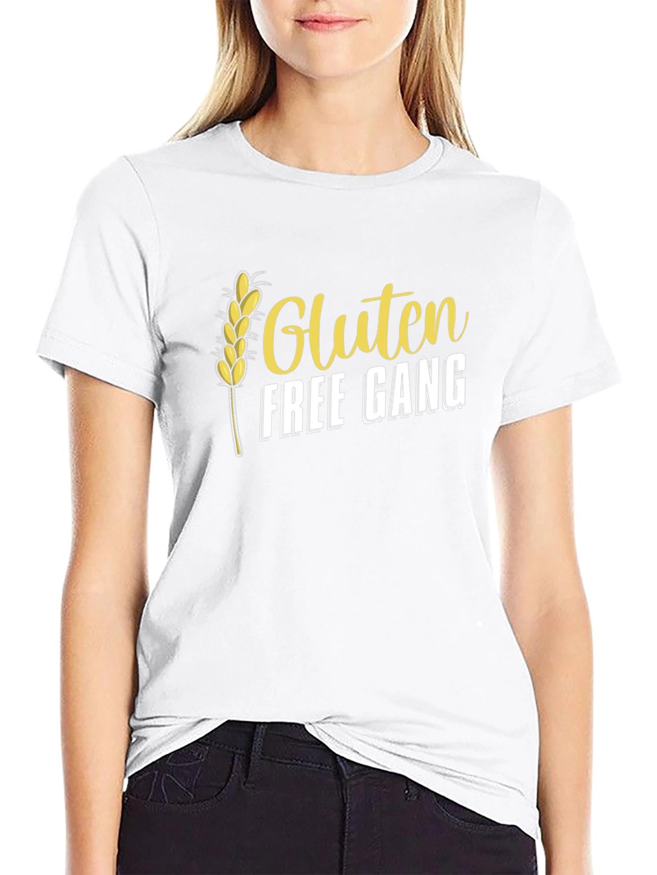 Gluten Free Gang T-Shirt - Black Crew Neck Tee