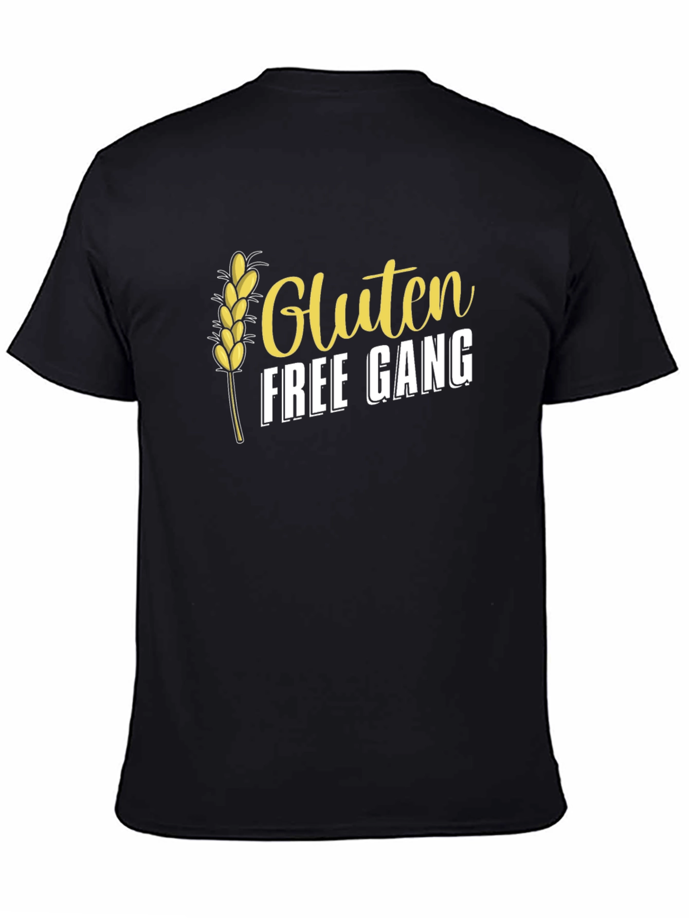 Gluten Free Gang T-Shirt - Black Crew Neck Tee
