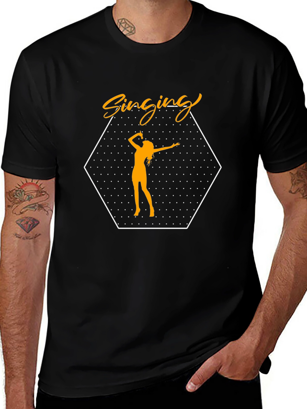 Singing Silhouette Graphic Tee - Black