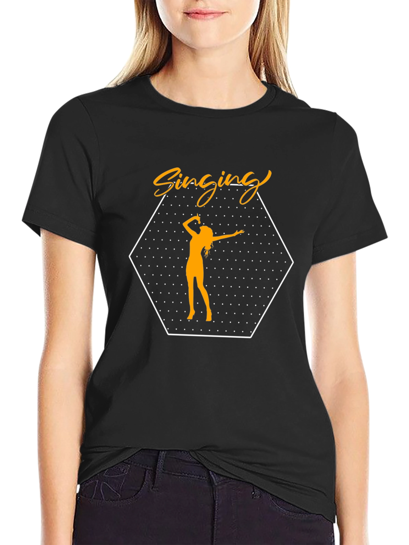Singing Silhouette Graphic Tee - Black