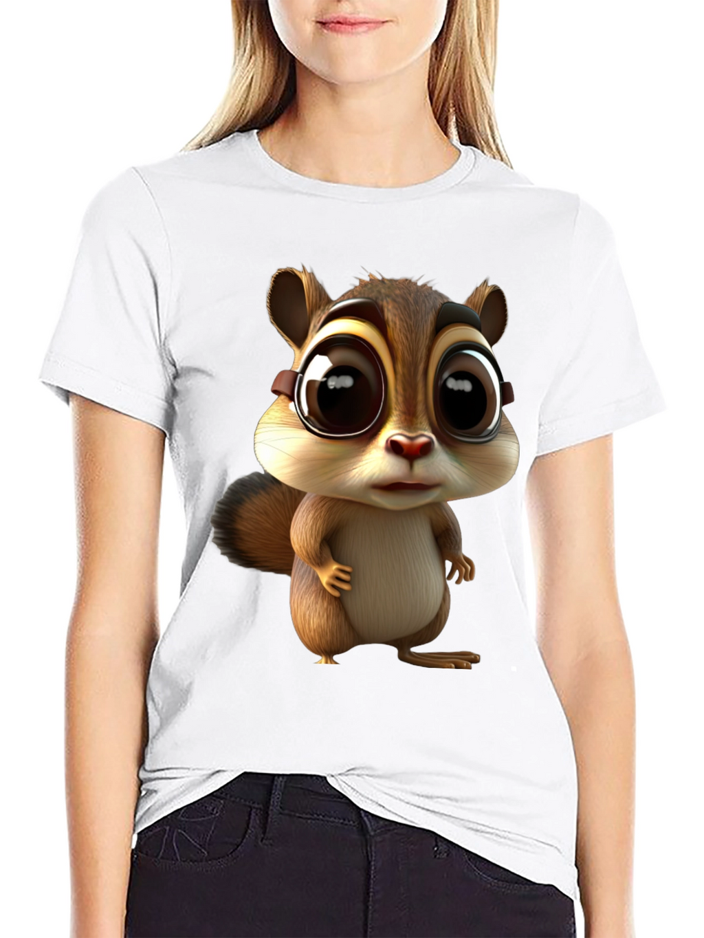 Cute Chipmunk Graphic Tee - Unisex Black T-Shirt