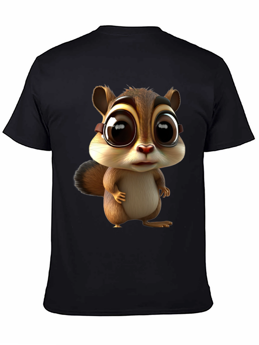 Cute Chipmunk Graphic Tee - Unisex Black T-Shirt